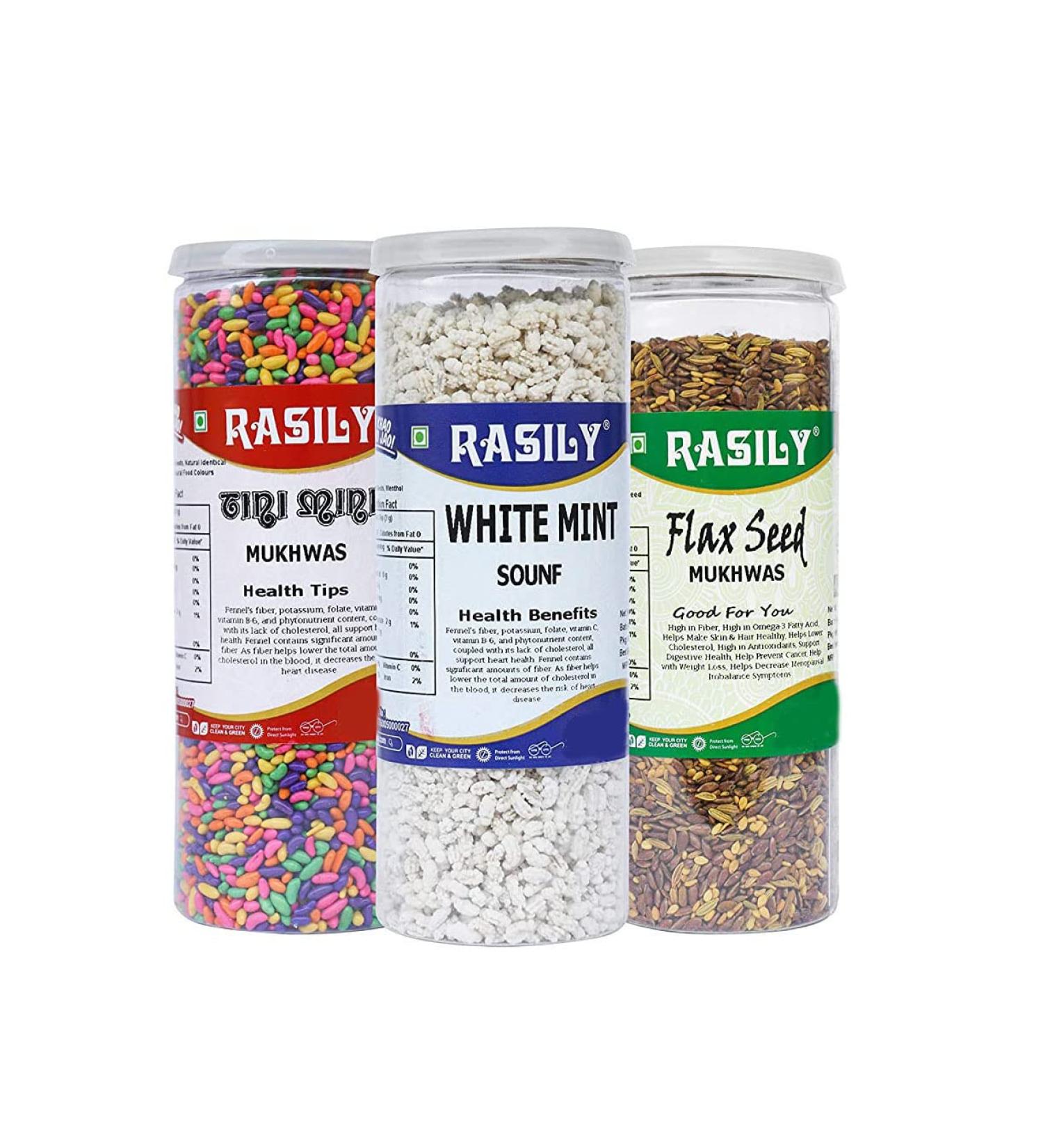 Rasily White Mint Madrasi Tini Mini & Flax Seed mukhwas Combo_Packing May Vary - Buy Online on GoSupps.com