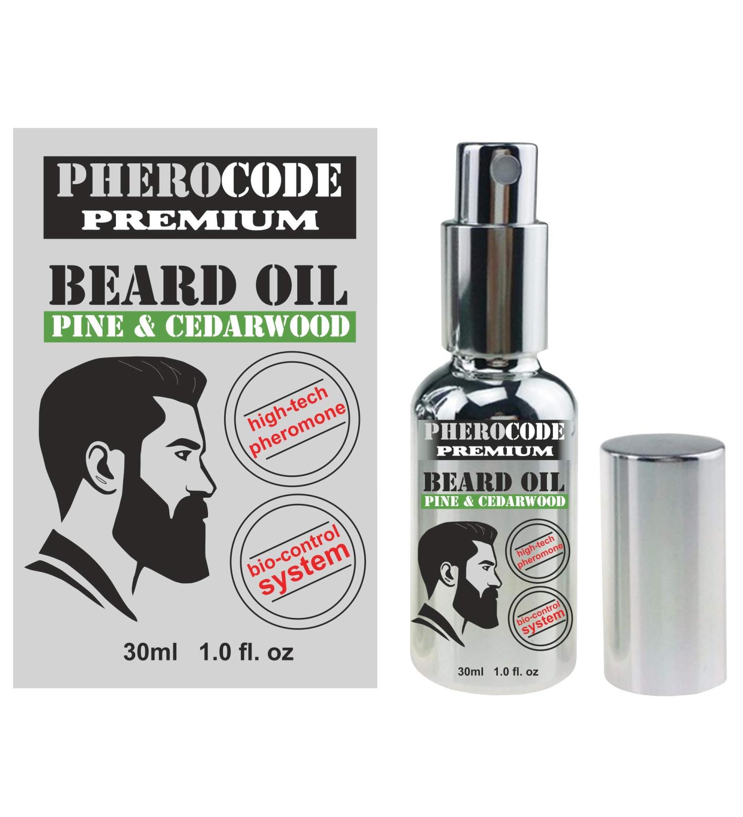 Pherocode Premium Beard Oil with Androstenone | Natural Grape Jojoba Macadamia Argan & Almond Oils | 30ml Pump - Nourish and Enhance Your Beard - Buy Online on GoSupps.com
