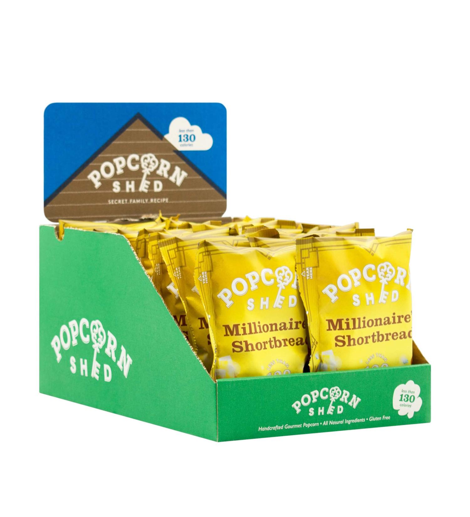 Popcorn Shed Millionaire's Shortbread Popcorn Snack Pack 24g Pack of 16 Caramel Shortbread Popcorn with Milk Chocolate Natural & Vegetarian Lunch Box & Movie Night Snacks - Buy Online on GoSupps.com
