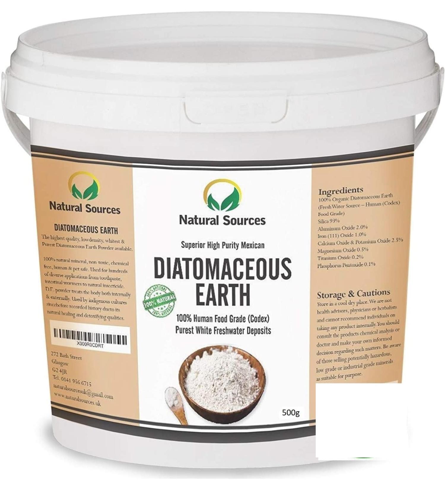 500g Diatomaceous Earth Food Grade - Premium UK Source by Natural Sources | Health Pets Pest Control for Chickens | Ebook Included - Buy Online on GoSupps.com
