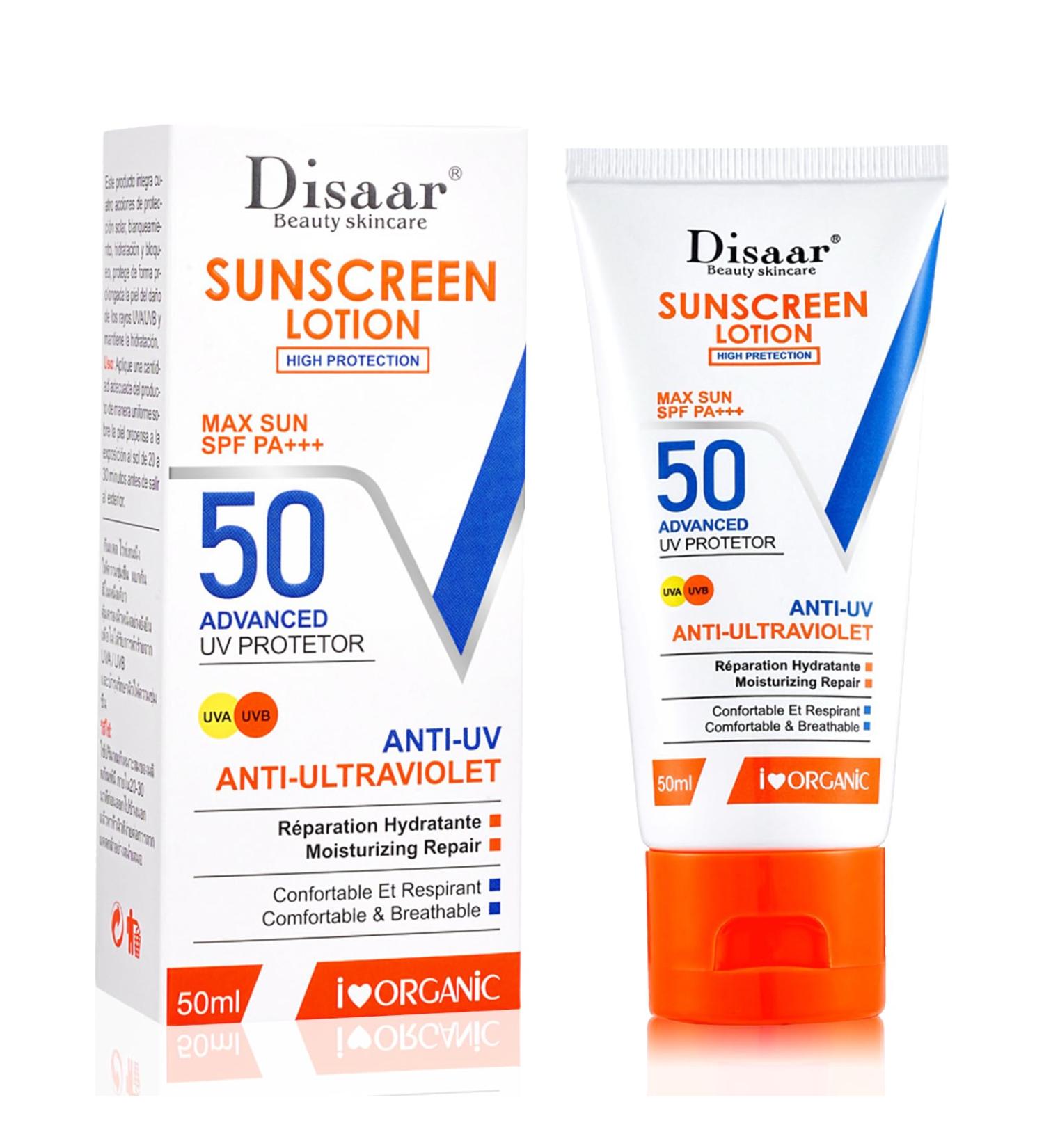 Advanced Sun Cream Spf 50+ Face Sunscreen With Vitamin C SPF 50 Face Moisturiser SPF 50 UVA & UVB Protection Suncream Waterproof & Non-Greasy Moisturising Cream For Daily Use (HA Sunscreen) - Buy Online on GoSupps.com
