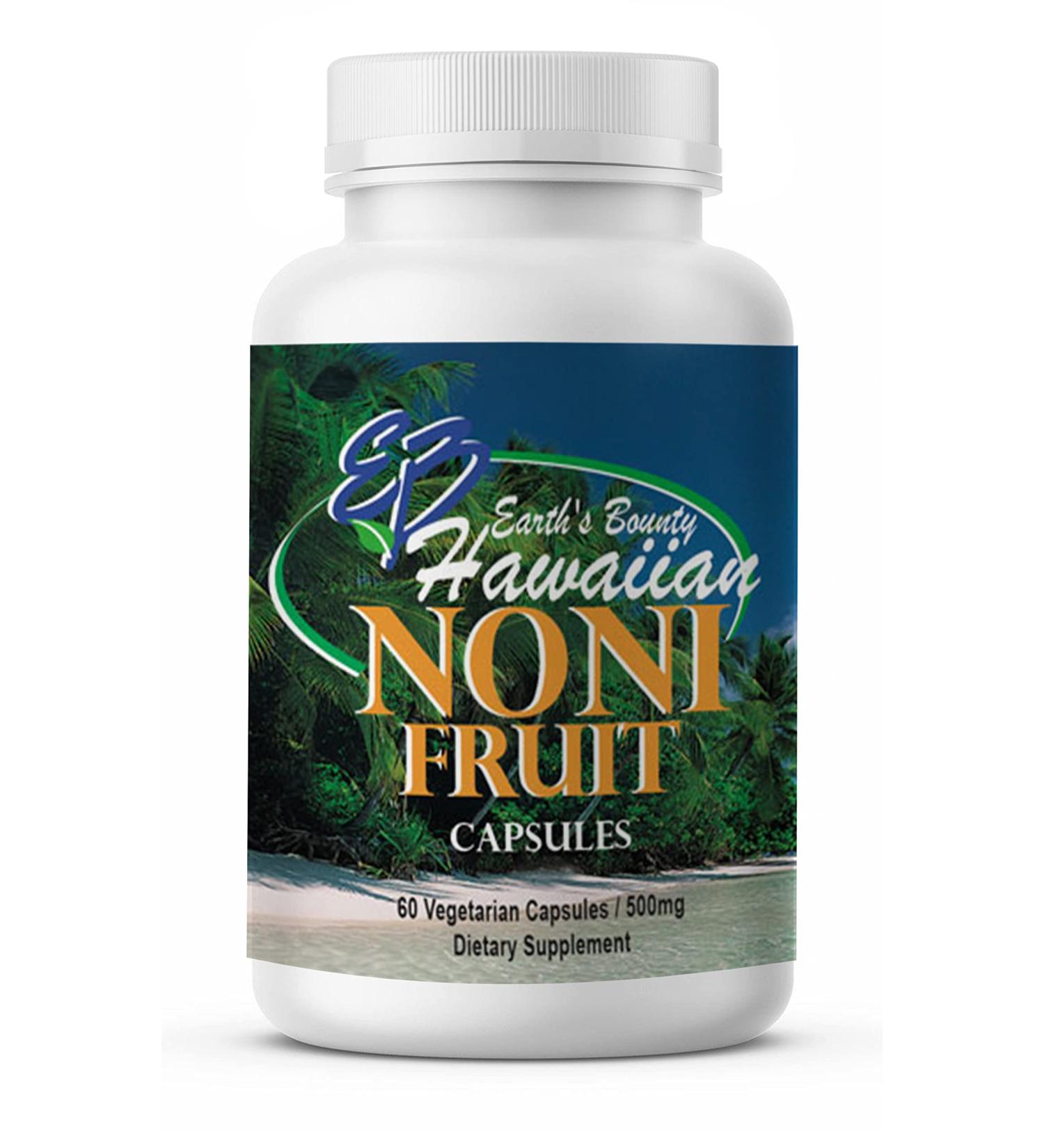Earth's Bounty Noni Fruit 500 mg - 60 Vegetarian Capsules | Hawaiian Superfruit Supplement - Buy Online on GoSupps.com