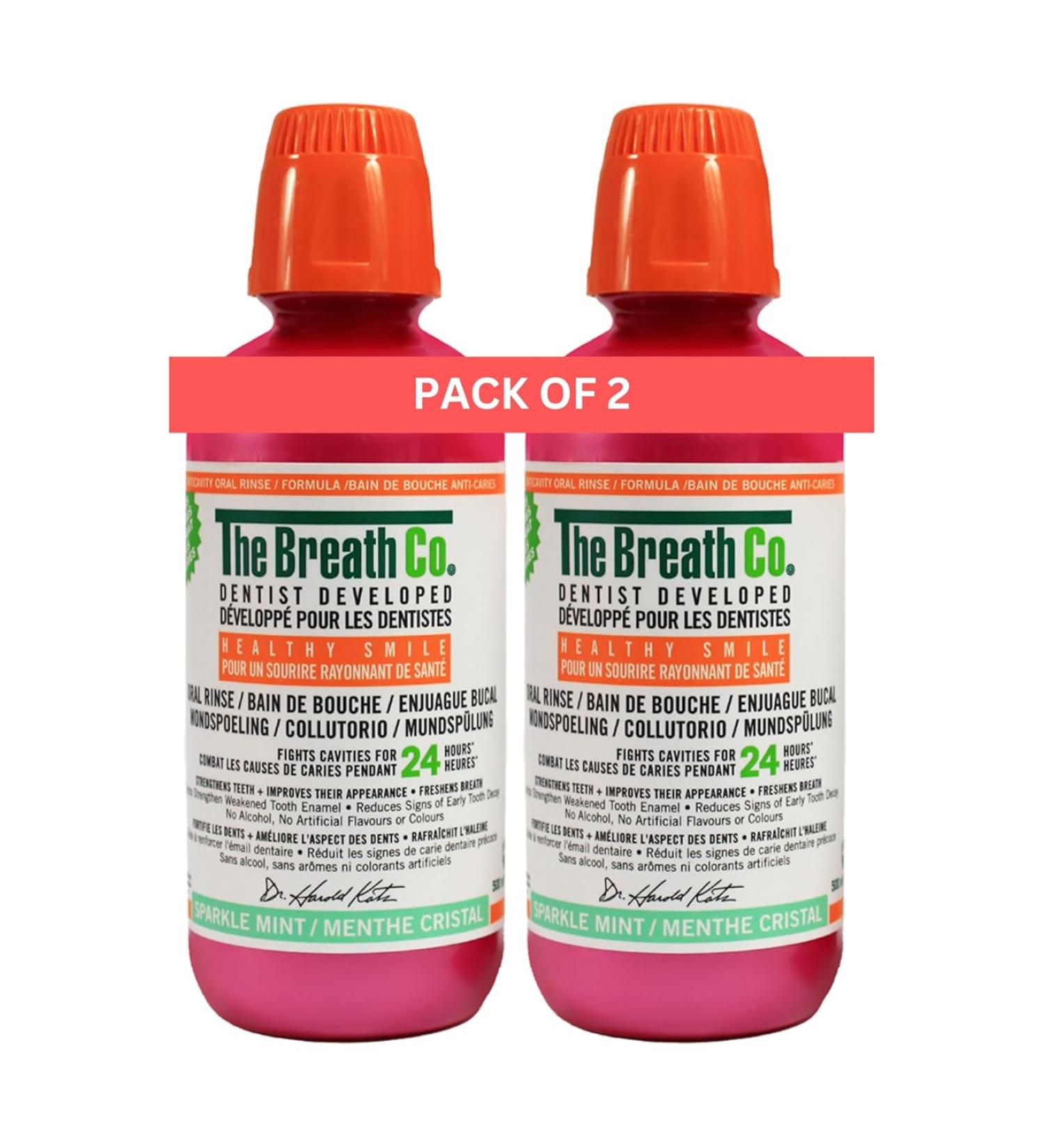 TheraBreath Healthy Smile 24-Hour Oral Rinse Sparkle Mint 16oz (Pack of 2) - Buy Online on GoSupps.com