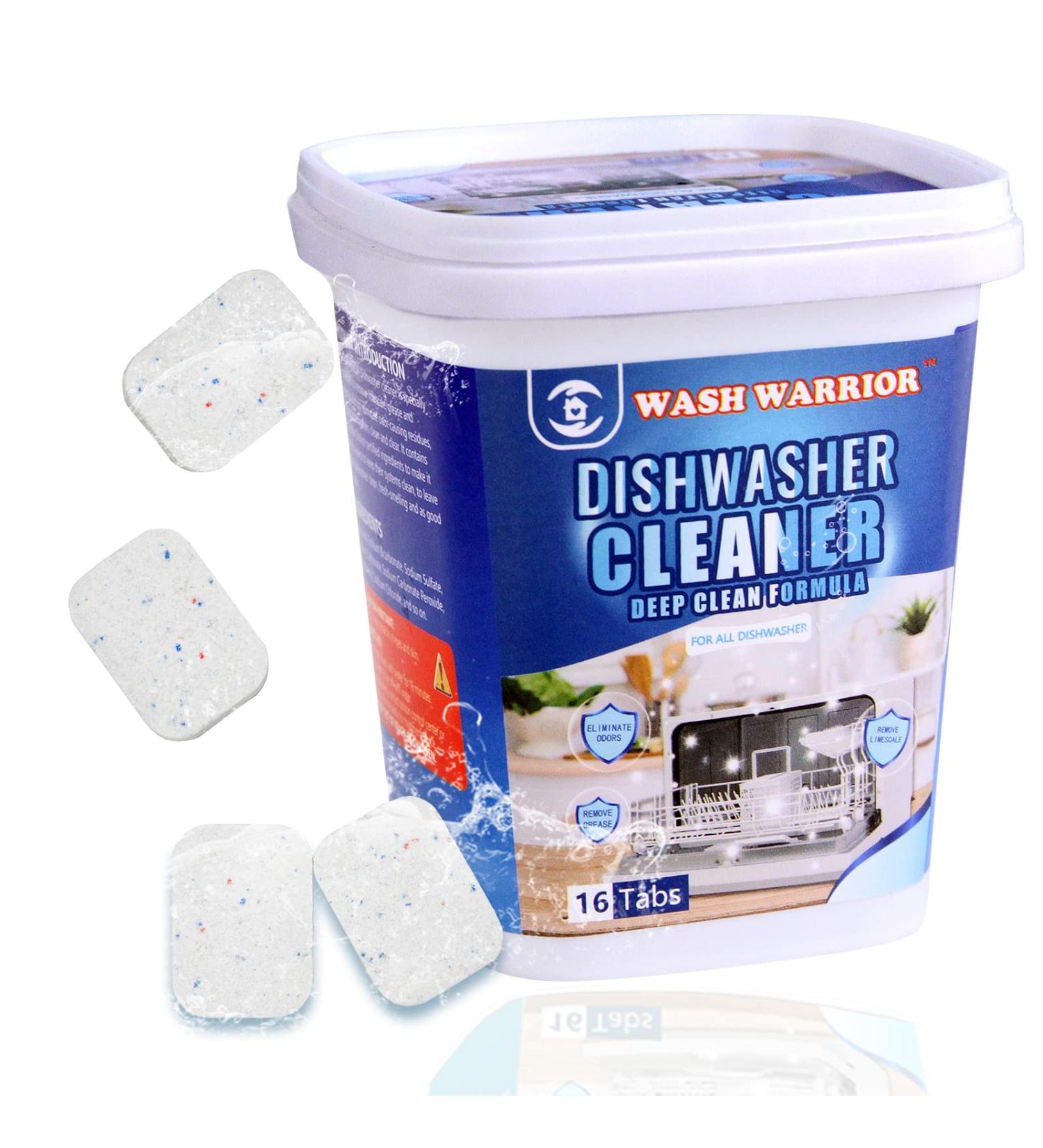 Wash Warrior Dishwasher Cleaner Tablets - 16 Count | Deodorizer & Cleanser for All Dishwashers - Buy Online on GoSupps.com