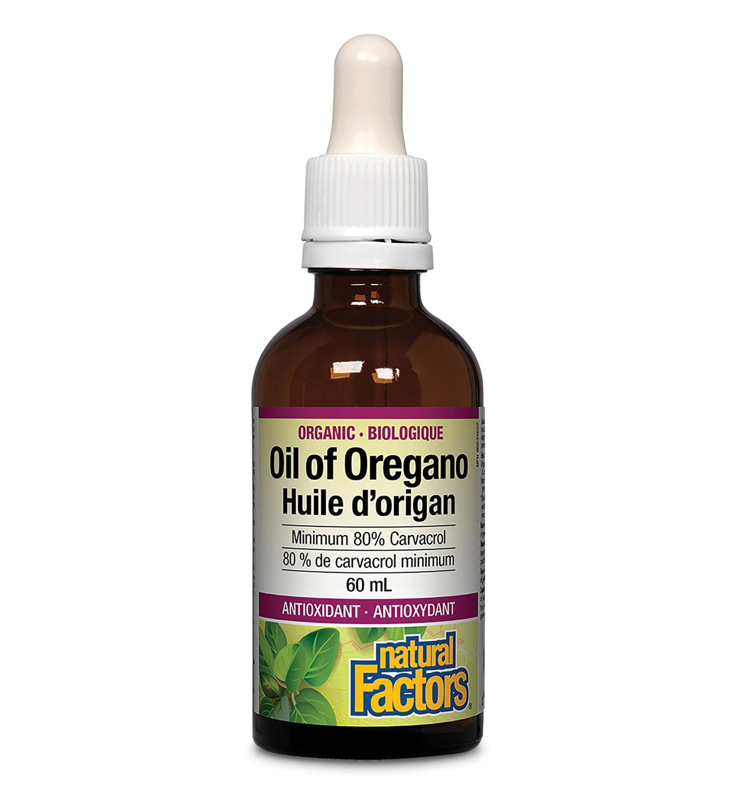 Natural Factors Organic Oil of Oregano 60 ml (60 ML) - Buy Online on GoSupps.com