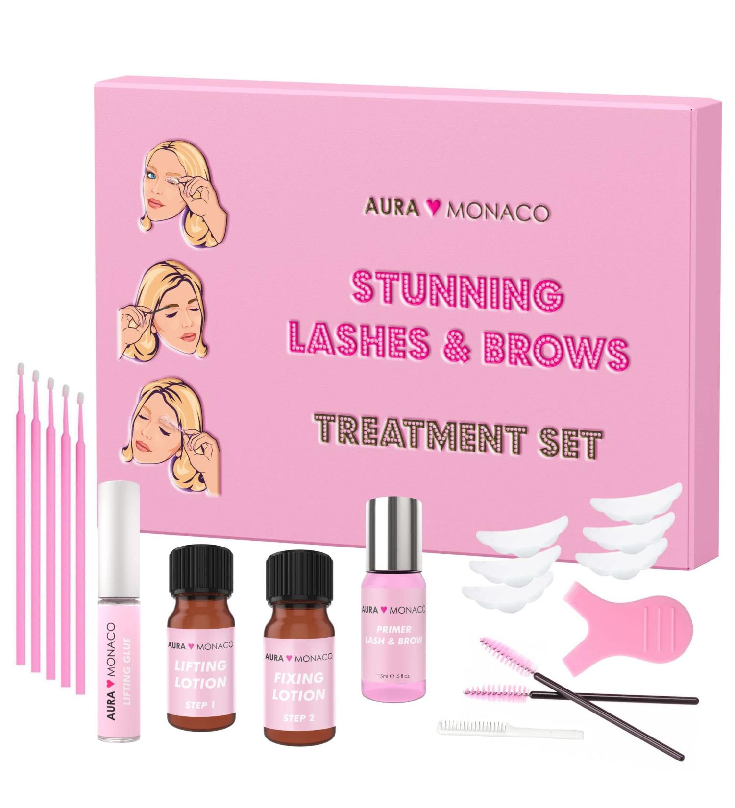 Aura Monaco Eyelash Lifting Set 'Light' | Premium Vegan Lash Lift Kit with Lifting & Fixing Lotion Primer Glue & Tools for Professionals - Buy Online on GoSupps.com