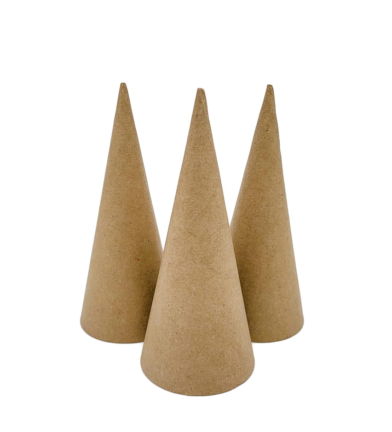 Set of 3 Small Paper Mache Cone Open Bottom 7X3 in. - Craft Supplies - Buy Online on GoSupps.com