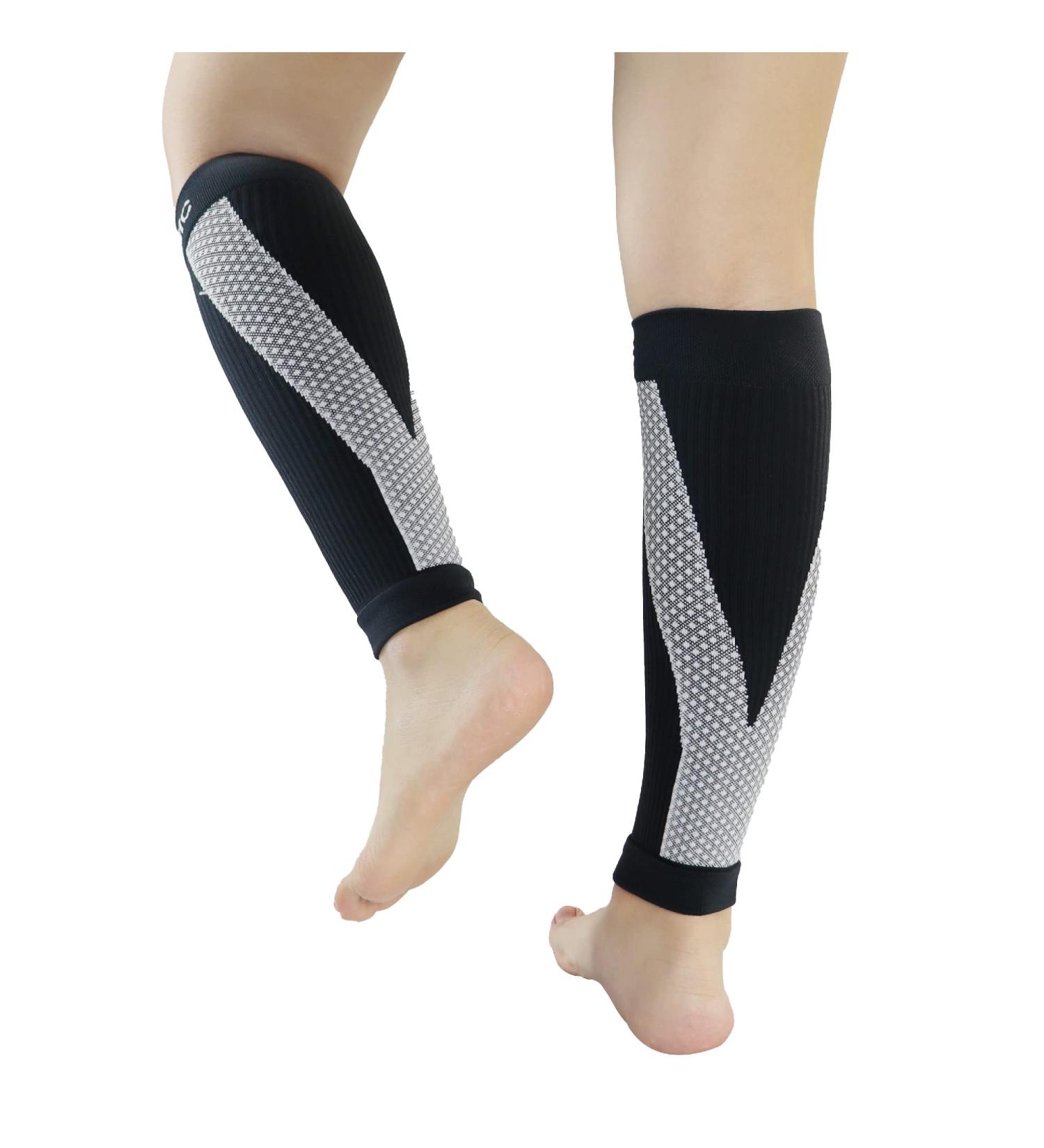 M Magic Sport Kinesiology Taping Compression Calf Sleeves - Unisex Medium-Large Black for Running Hiking Cycling & Jogging - International Shipping Available - Buy Online on GoSupps.com
