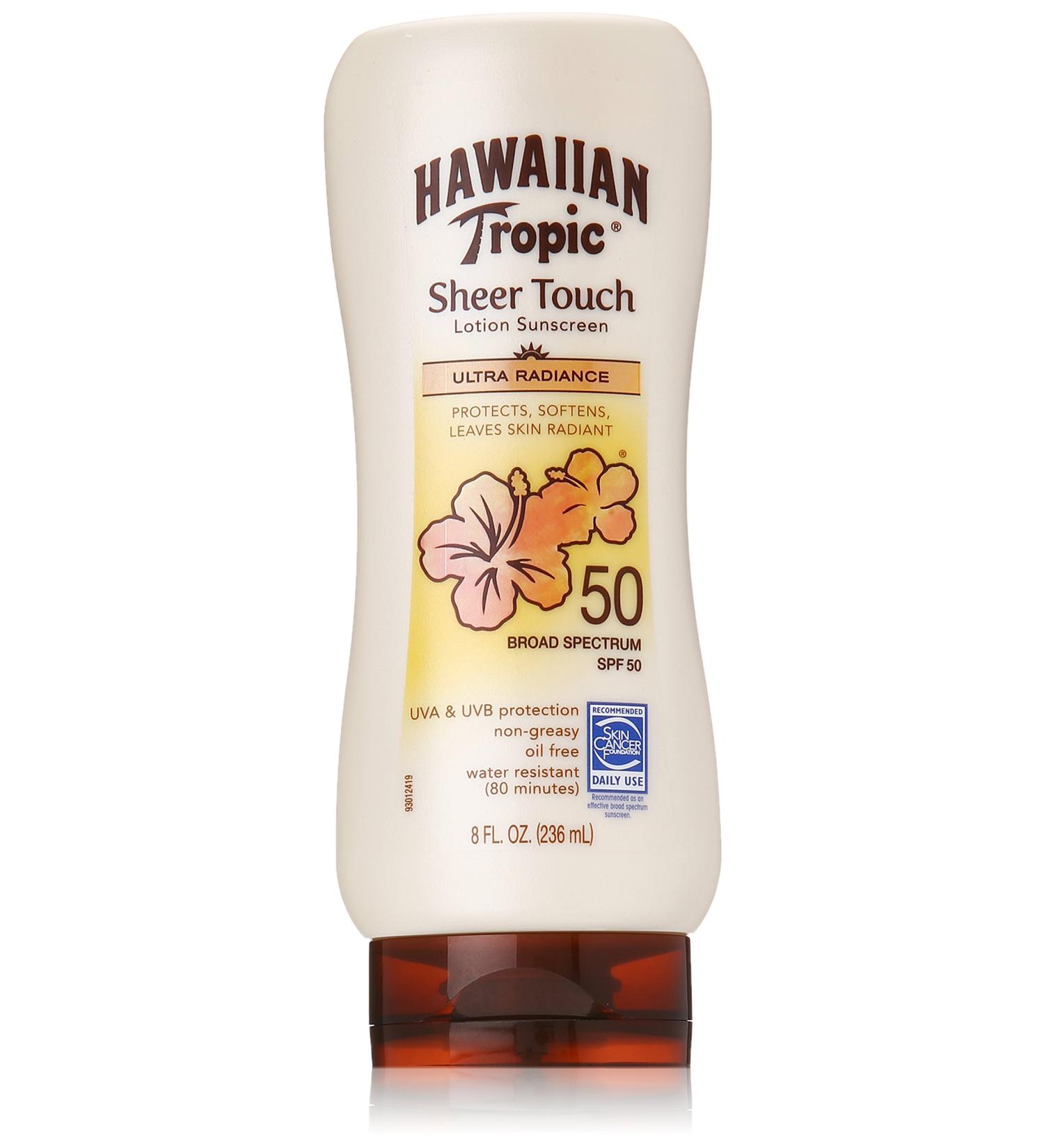 Hawaiian Tropic Sunscreen Sheer Touch Broad Spectrum Sun Care Sunscreen Lotion - SPF 50 8 Ounce