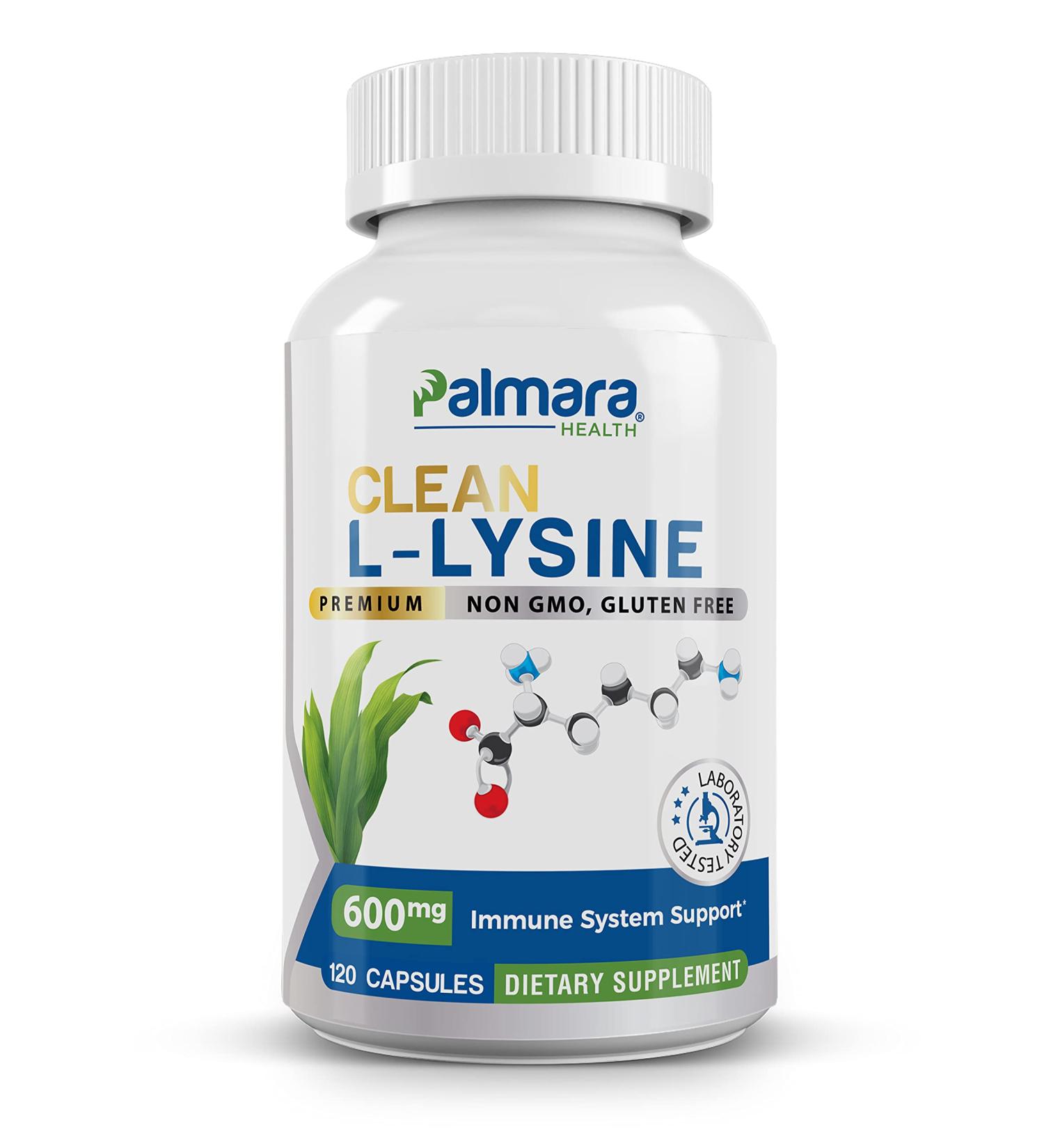 Buy Clean L-Lysine 600mg - Vegan Non-GMO Gluten-Free Capsules | 120 Count - Fast International Shipping - Buy Online on GoSupps.com