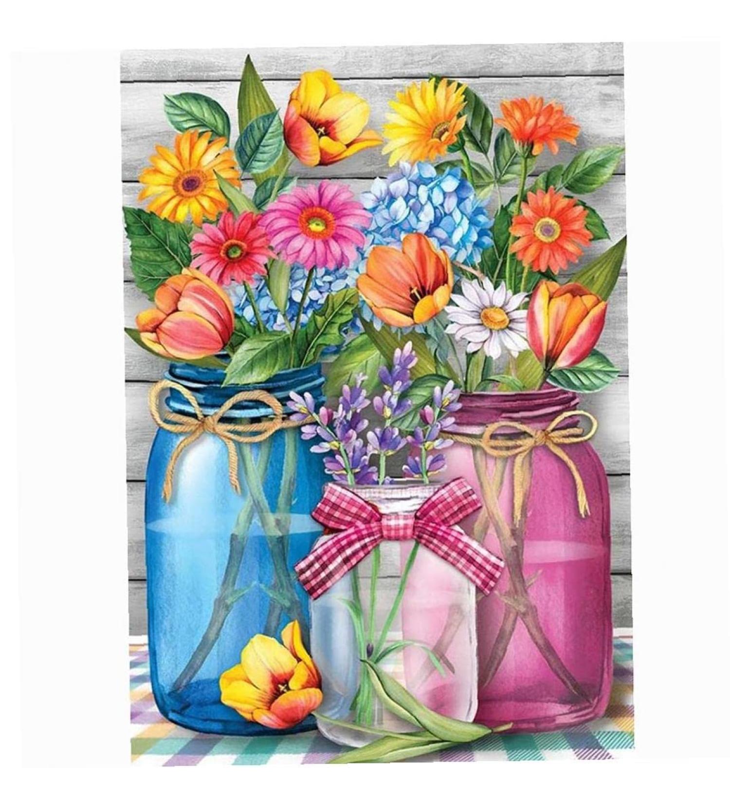 1set Flowers 30x40cm Floral 5d Full Drill Pictures Arts Craft for Home Wall Decoration - Buy Online on GoSupps.com