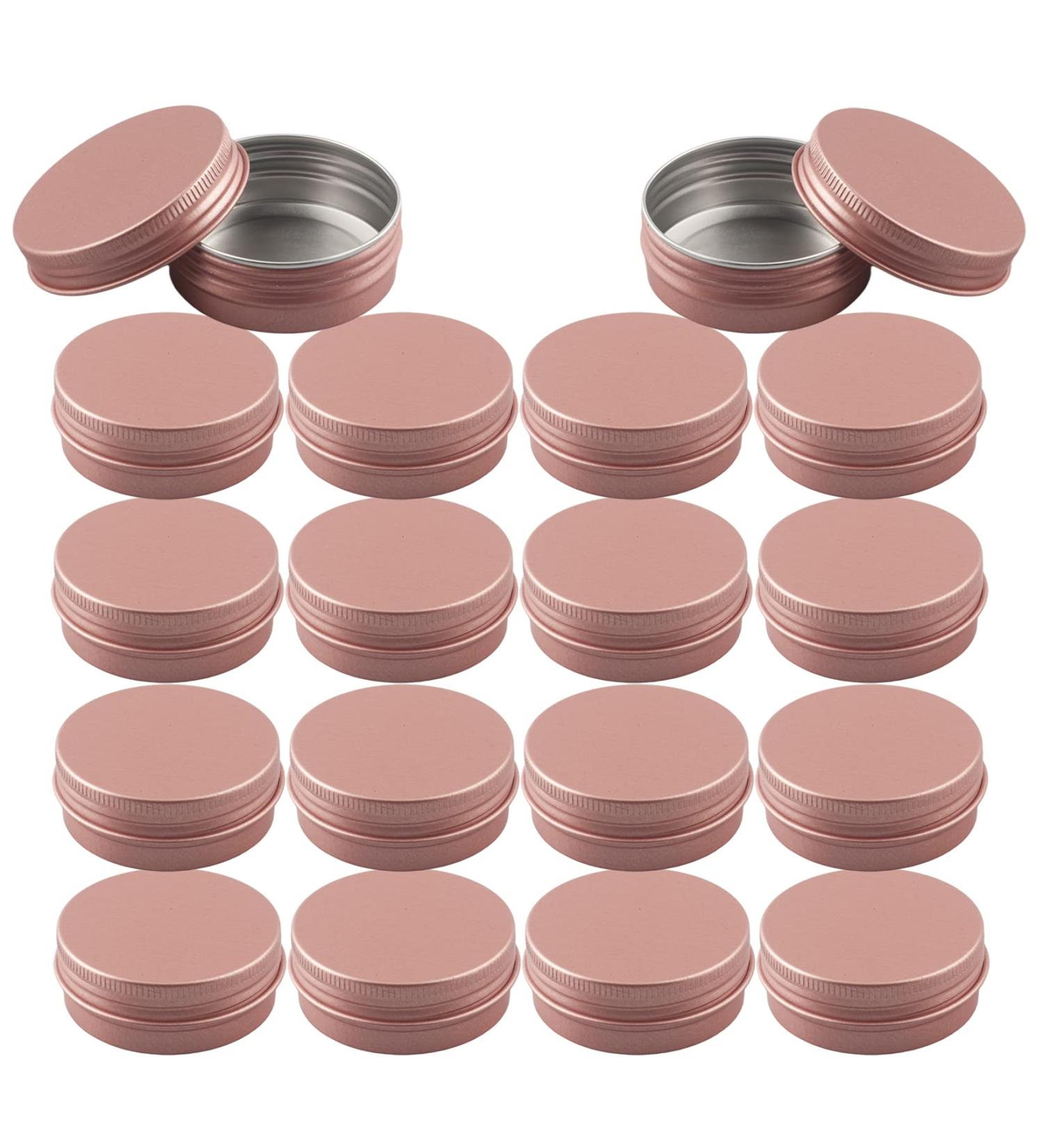 50 Pieces 30ml Matte Pink Aluminum Screw Cap Containers - Cosmetic Cream Cans & Candle Boxes - Includes 35mm Stickers | International Shipping Available - Buy Online on GoSupps.com