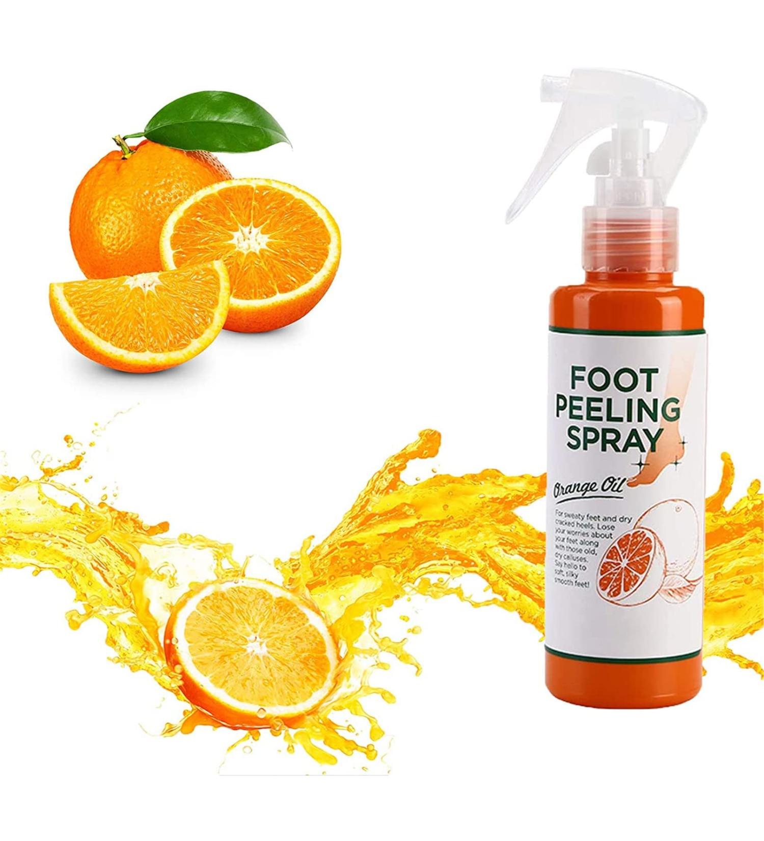 Foot Peeling Spray Orange Oil Foot Peeling Spray That Remove Dead Skin Tea Tree Foot Peeling Spray Remove Dead Skin within Seconds Exfoliator For Cracked Rough Heels Dry Toe Skin&Calluses (Orange) - Buy Online on GoSupps.com