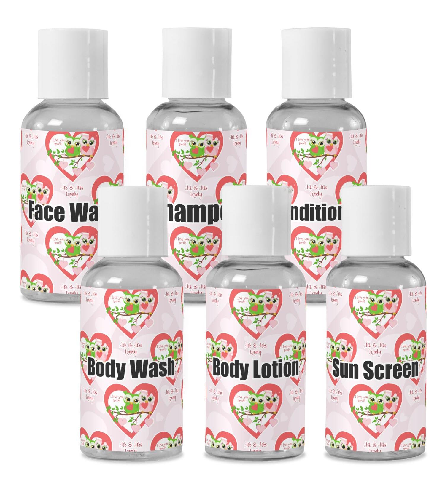 YouCustomizeIt Personalized Valentine Owls Travel Bottles
