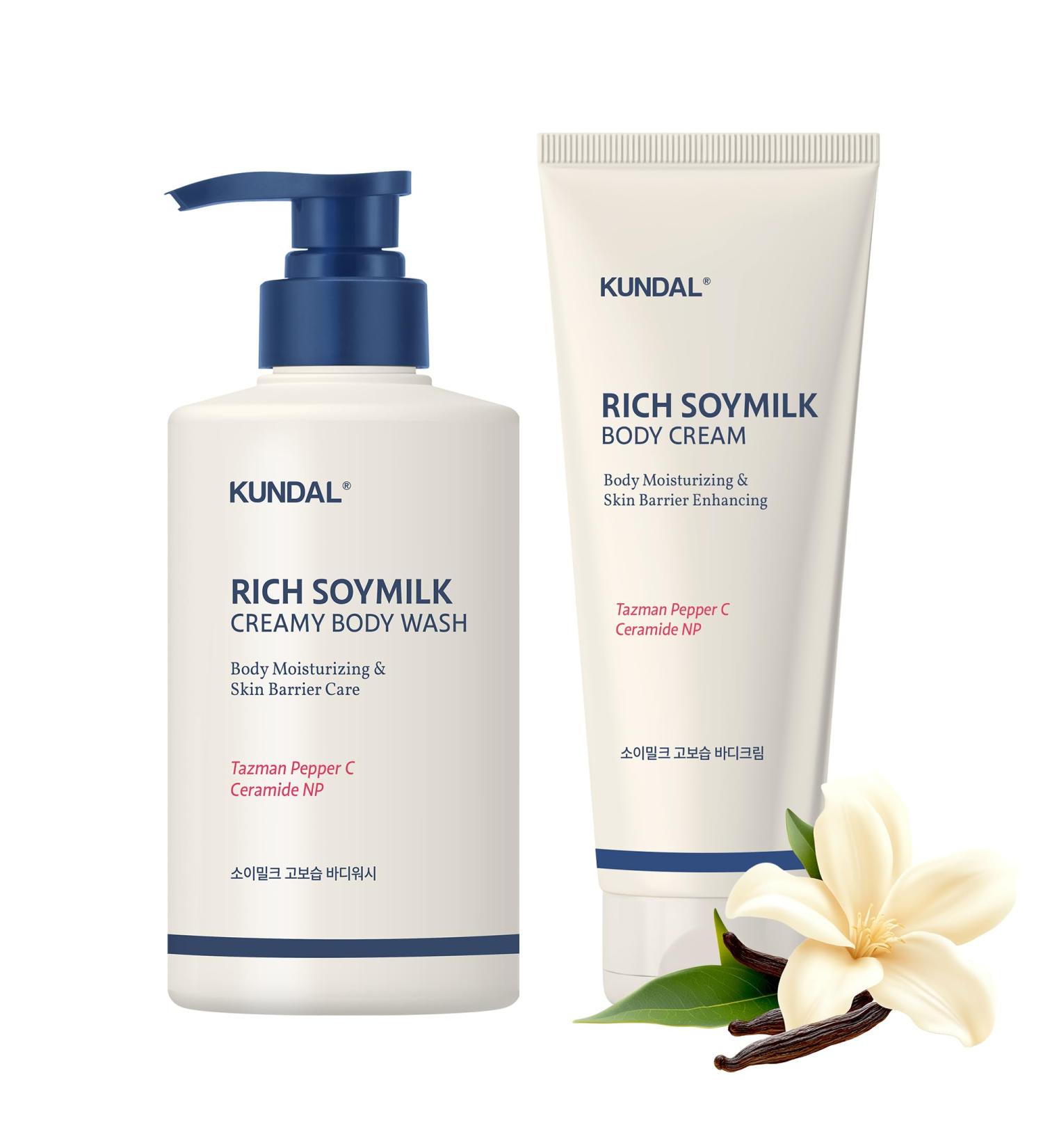 KUNDAL Rich Soymilk Creamy Body Care Set - Mellow Vanilla | Body Wash & Body Cream for Luxurious Skin Care - International Shipping Available - Buy Online on GoSupps.com