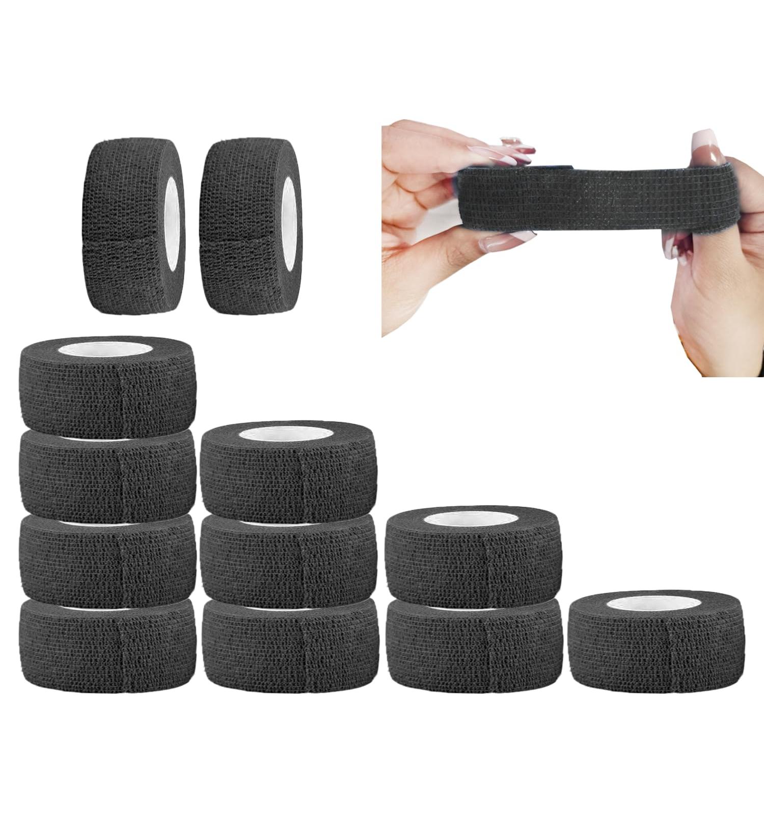Anampion Self-Adhesive Bandage - 12 Rolls (2.5cm x 4.5m) - Elastic Fixing Bandage for Sports & Vet Wrap (Black) - International Shipping Available - Buy Online on GoSupps.com