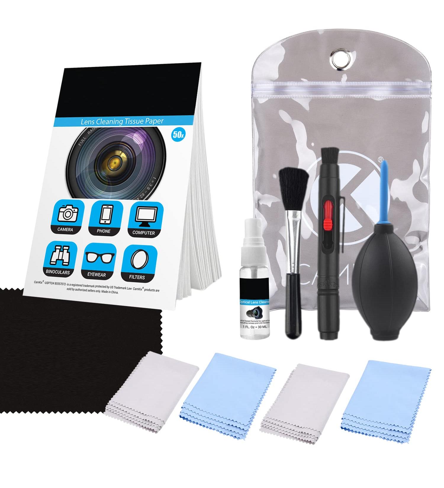 Professional Camera Cleaning Kit for DSLR Cameras - Includes Lens Cleaning Pen, Alcohol-Free Lens Cleaning Fluid, 50 Sheet Booklet - Compatible with Canon, Nikon, Pentax, Sony - Buy Online on GoSupps.com