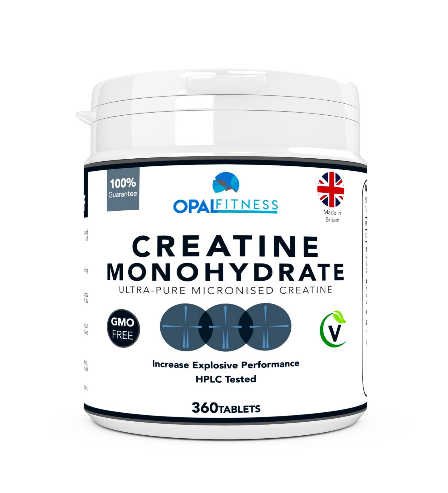 Opal Fitness Creatine Monohydrate Tablets - Increase Muscle Strength and Energy - Vegan & Easy to Swallow - Build Lean Muscle - Scientifically Proven - Buy Online on GoSupps.com