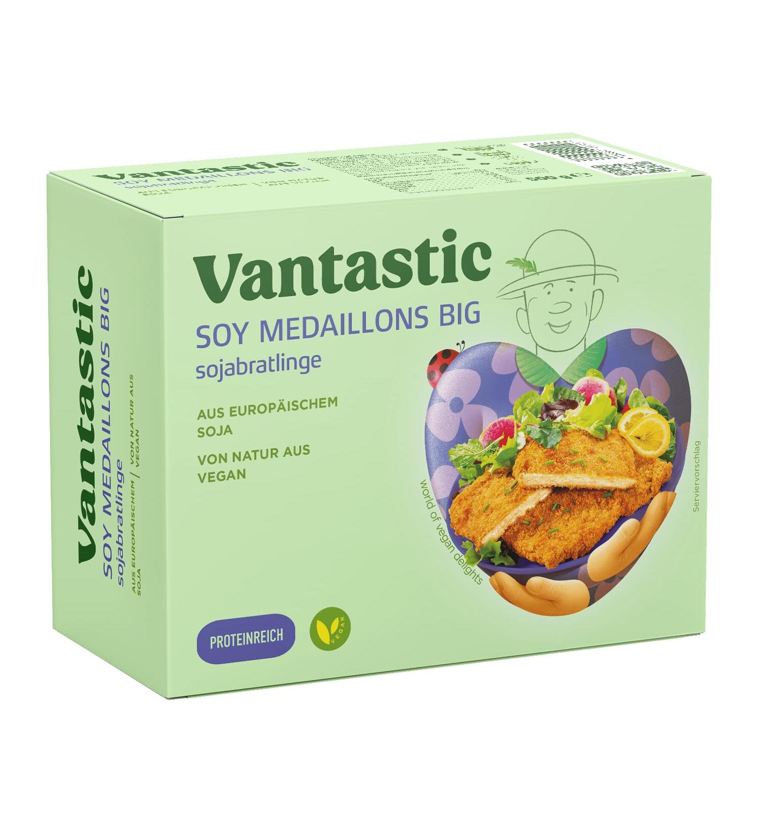 Vantastic Foods Big Steaks 500g | Vegan Meat Substitute | High-Protein Soya Steaks | Delicious Vegan Schnitzel for Frying - Buy Online on GoSupps.com