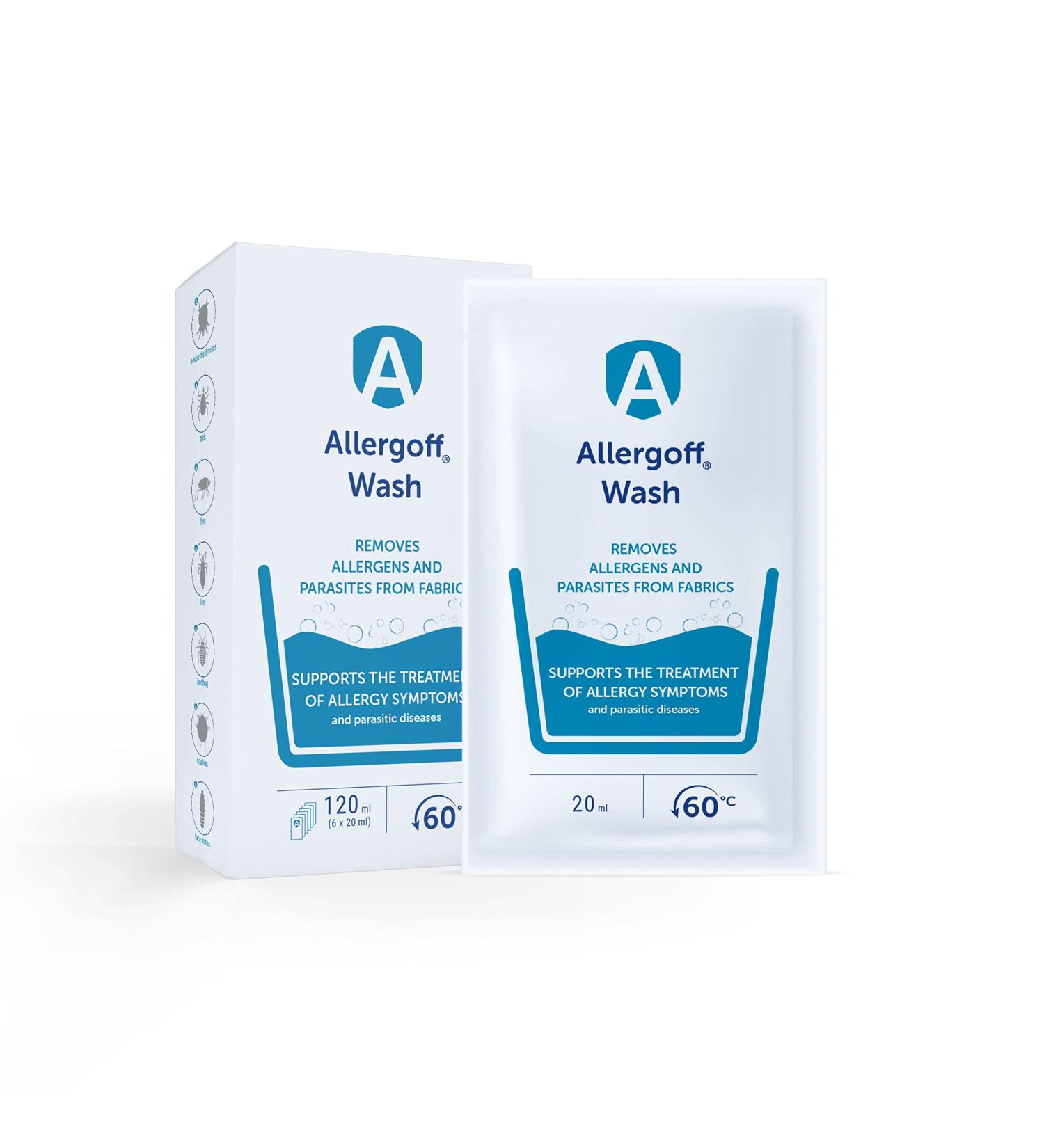 Allergoff Wash Mites Detergent - Fight Dust Mites & Bed Mites | Effective Anti-Mite Solution (120ml 6x20ml) - Buy Online on GoSupps.com