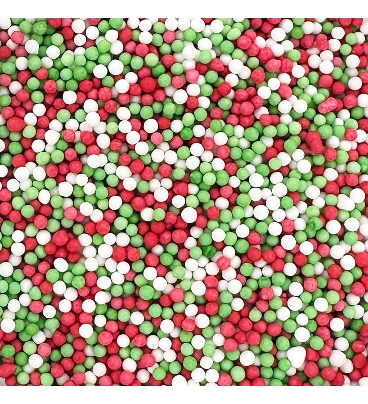Christmas Red, Green & White Mix Cake Topper Sprinkles - 30g Edible Festive Decorations for Xmas Themed Party Cakes - Buy Online on GoSupps.com