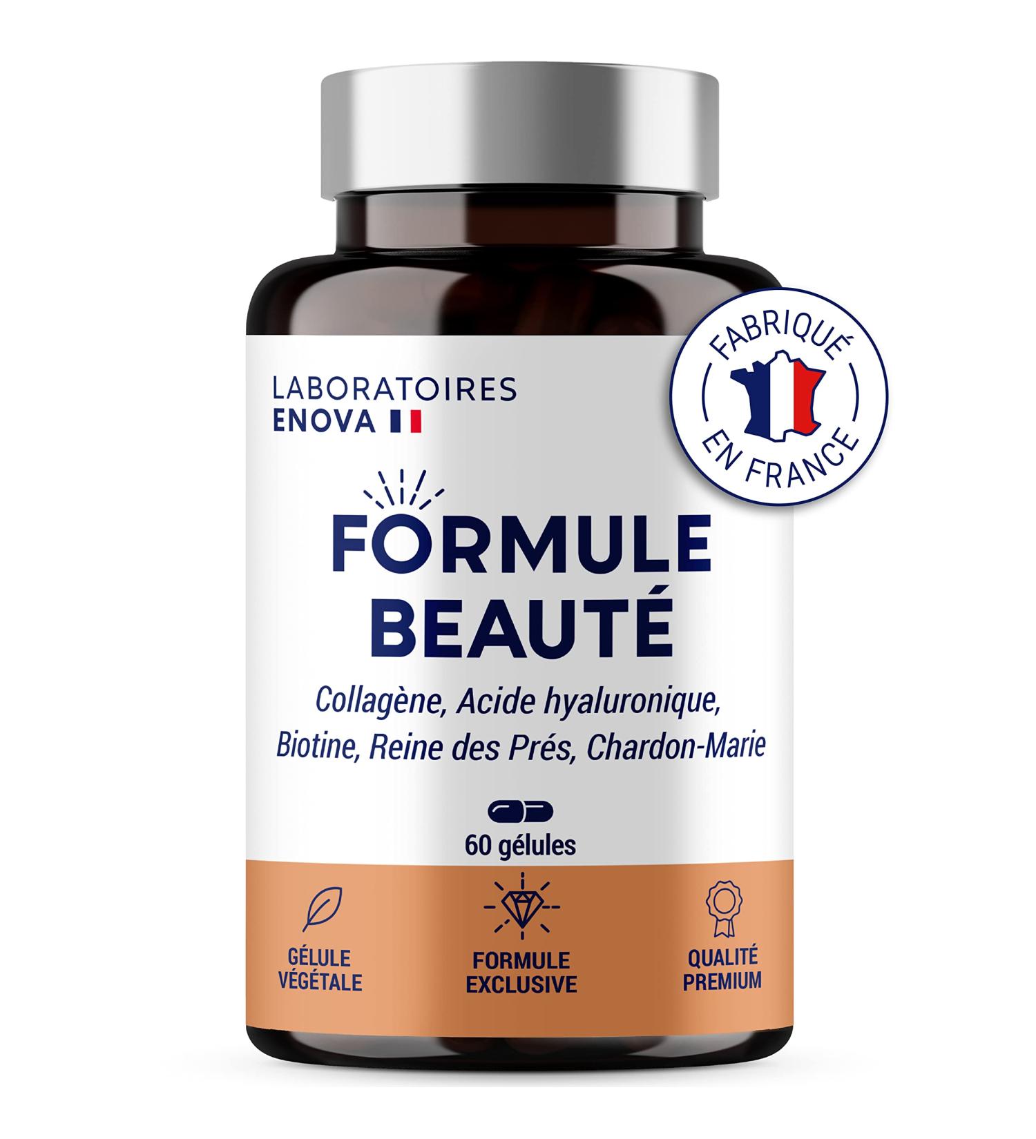 BEAUTY FORMULA | Food Supplement for Hair Skin & Nails | Marine Collagen Hyaluronic Acid Biotin Zinc Selenium | 60 Capsules | Made In France - Buy Online on GoSupps.com