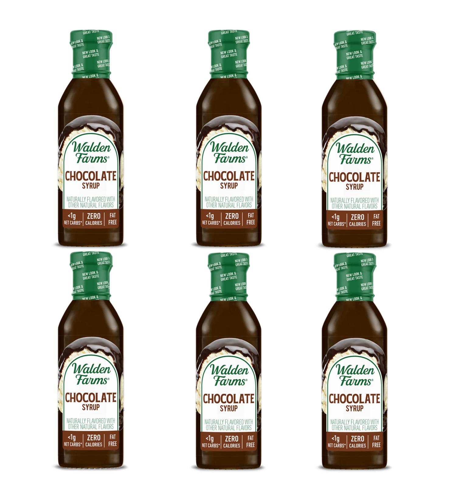 Walden Farms Chocolate Syrup 12 oz - 0g Net Carbs, Keto Friendly, Non-Dairy, Gluten and Sugar Free - Sweet & Delicious for Pancakes, Waffles, French Toast - 6 Pack - Buy Online on GoSupps.com