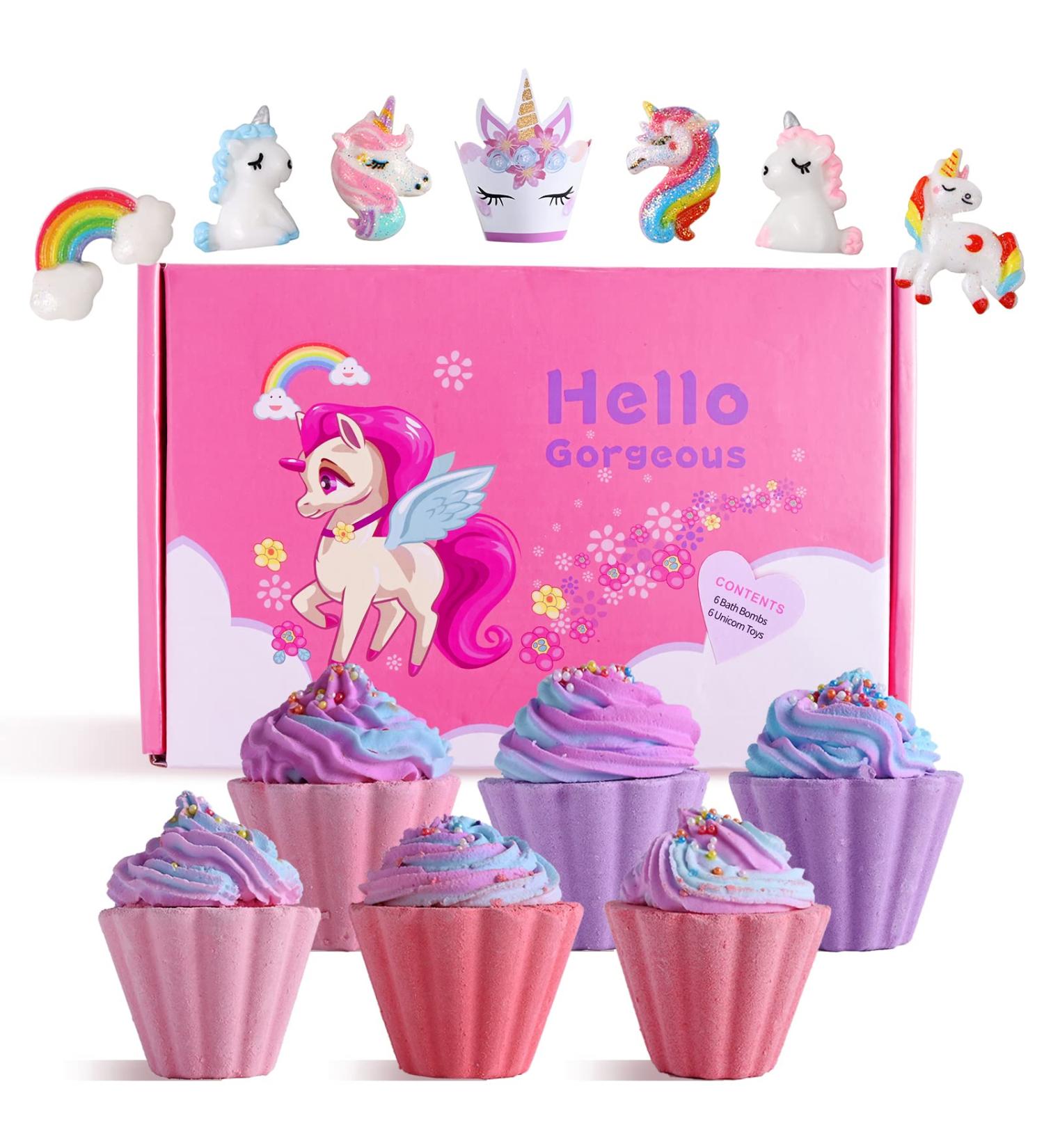 Bath Bombs Gift Set for Kids - Handmade with Toys Inside - 6 Pack 4.7oz - Perfect Birthday or Holiday Gift for Girls - Buy Online on GoSupps.com