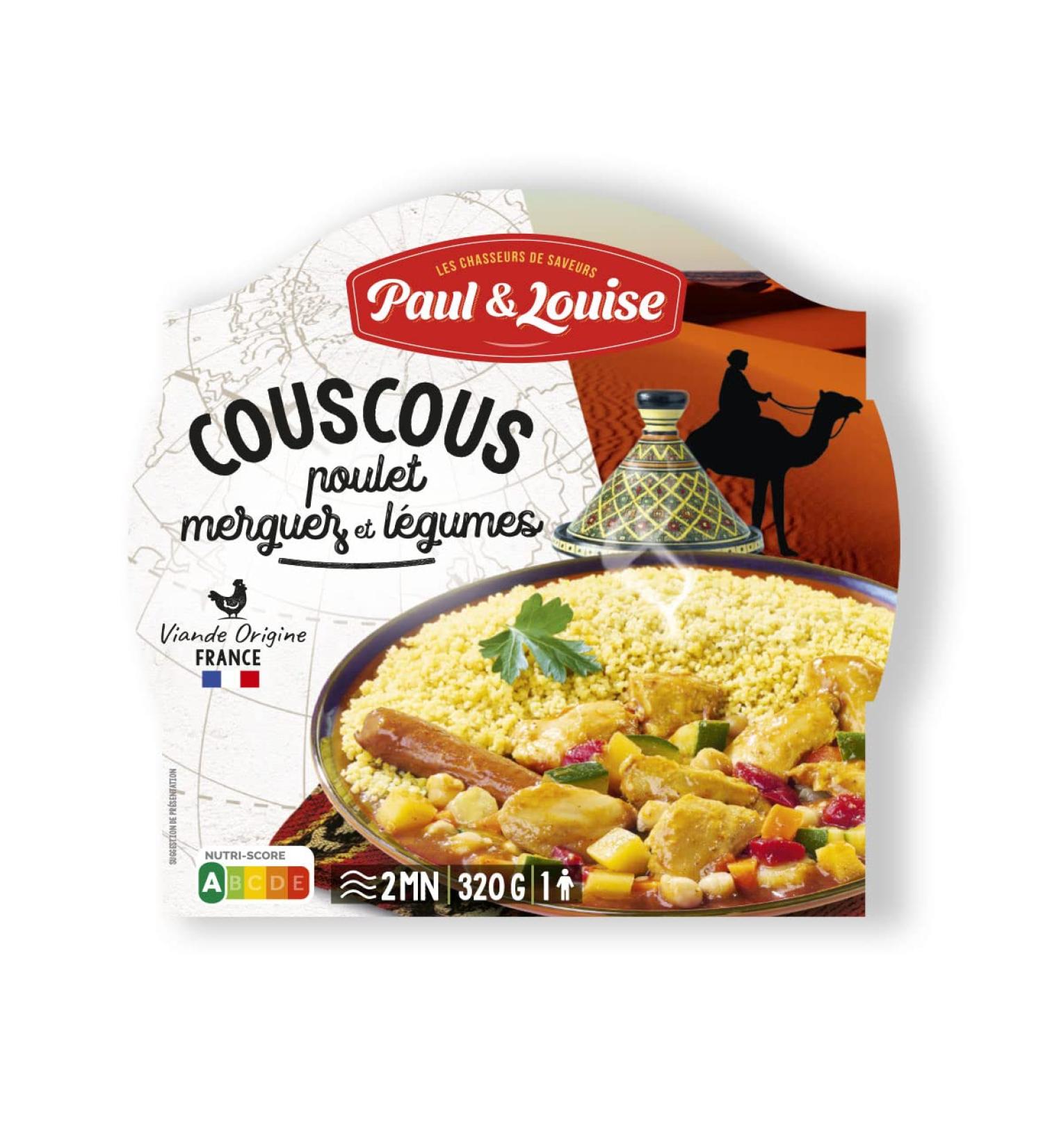 Paul & Louise Couscous Chicken Merguez Vegetables 300g - Ready in 2 Min- 100% Meat Origin France - Buy Online on GoSupps.com