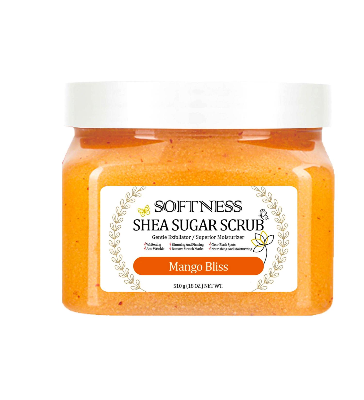 Softness Exotic Mango Bliss: Shea Sugar Body Scrub with Irresistible Scent and Luxurious Exfoliation - Buy Online on GoSupps.com