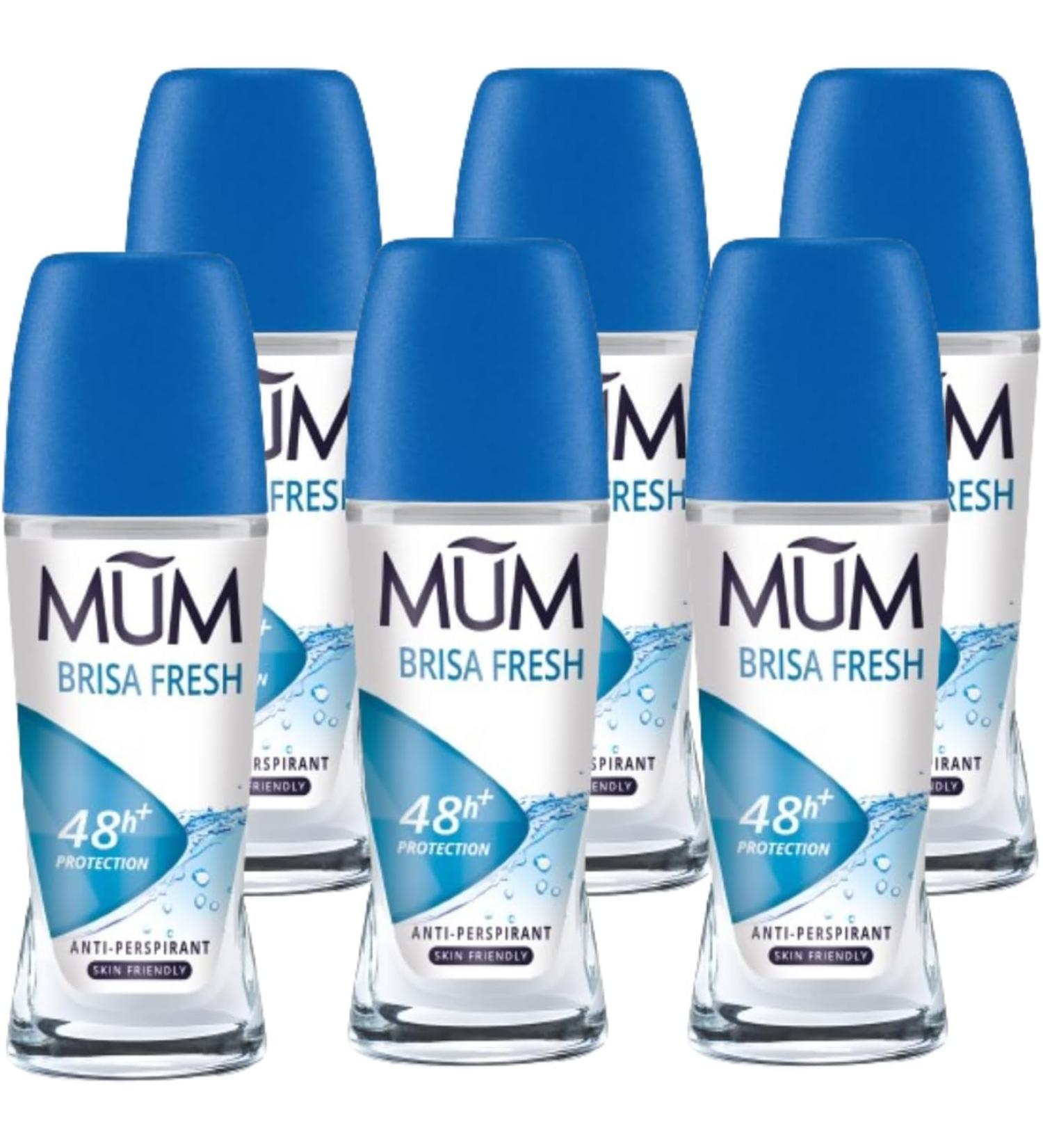 Mum Brisa Fresh Roll On Deodorant - Brisa Fresh - Pack of 6 - 50ml - Buy Online on GoSupps.com