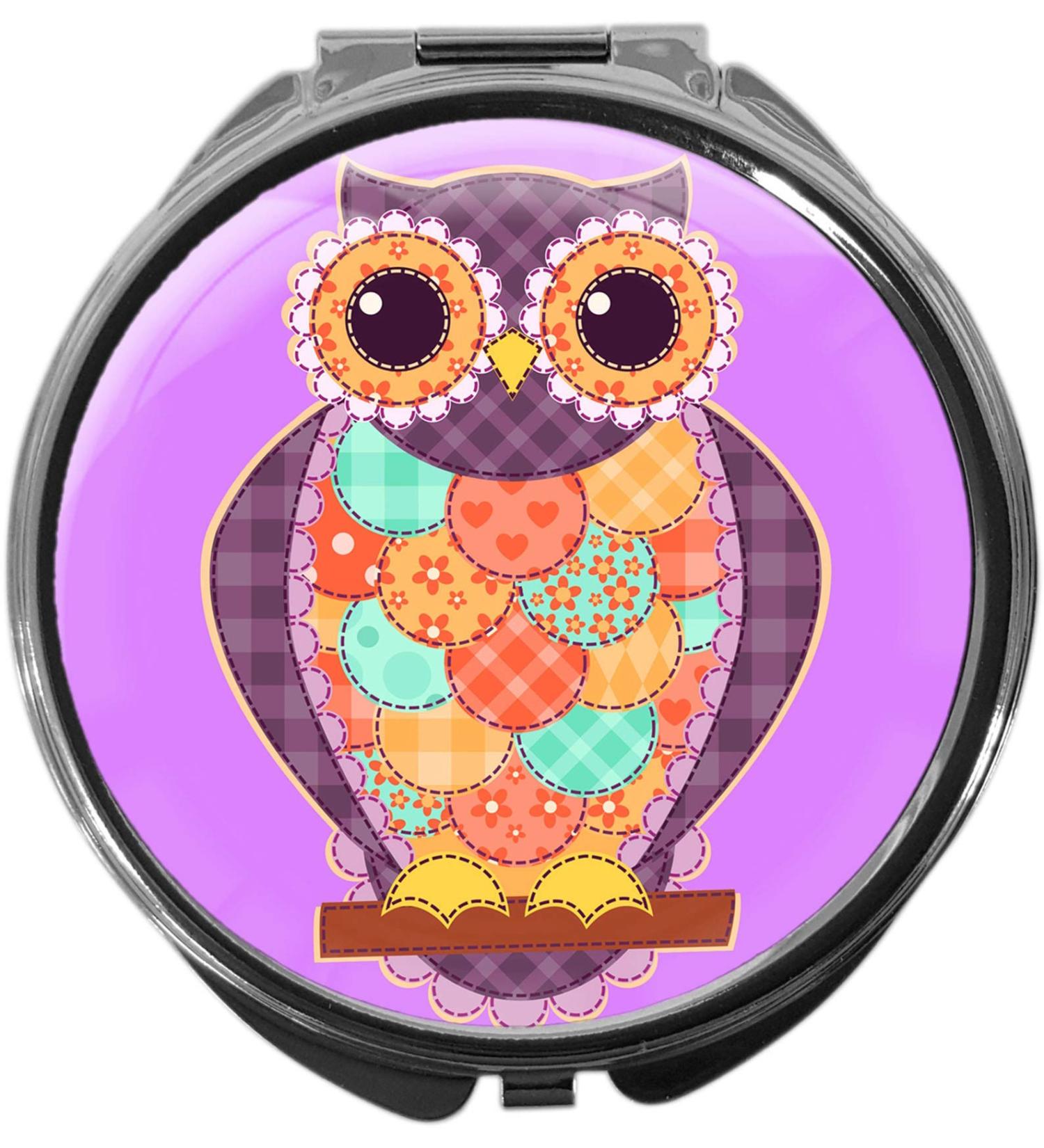 Shop Round Metal Owl Pill Box with Mirror - 3 Compartments | International Shipping Available - Buy Online on GoSupps.com