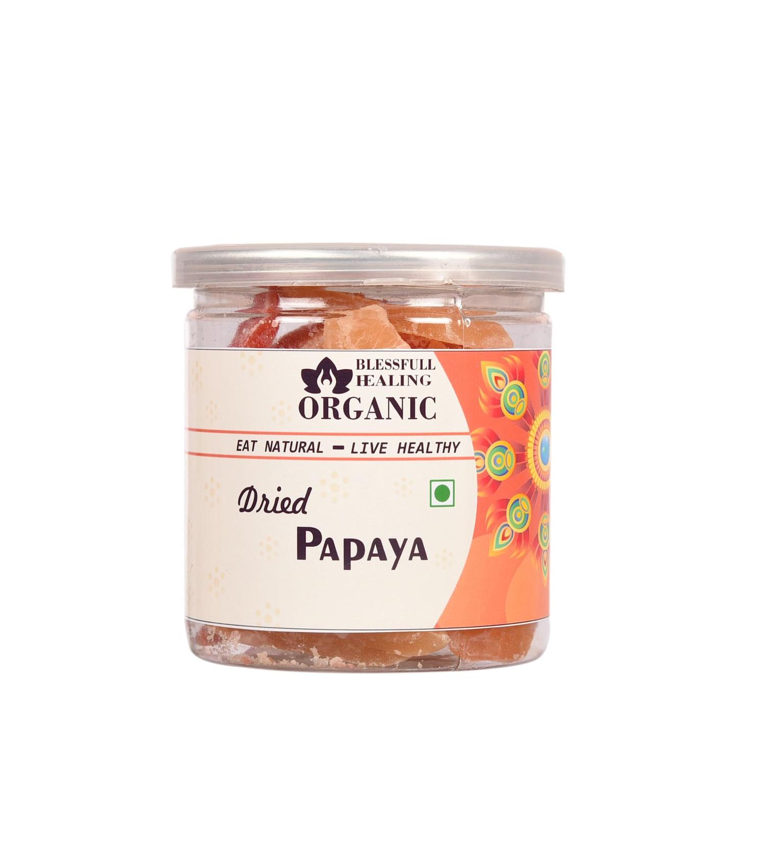 Blessfull Healing Organic Dried Papaya 250 Gram Airtight Container (Packing May Vary) - Buy Online on GoSupps.com