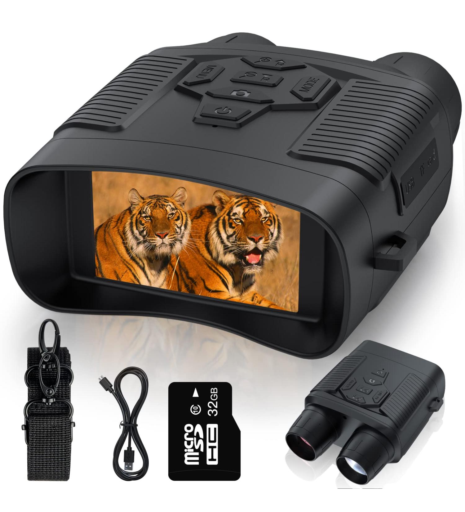 Profey Night Vision Goggles  4K Rechargeable Night Vision Binoculars for Adults  3'' Large Screen 7-Gear Infrared Night Vision Goggles  Save Photo and Video with 32GB TF Card Black - Buy Online on GoSupps.com