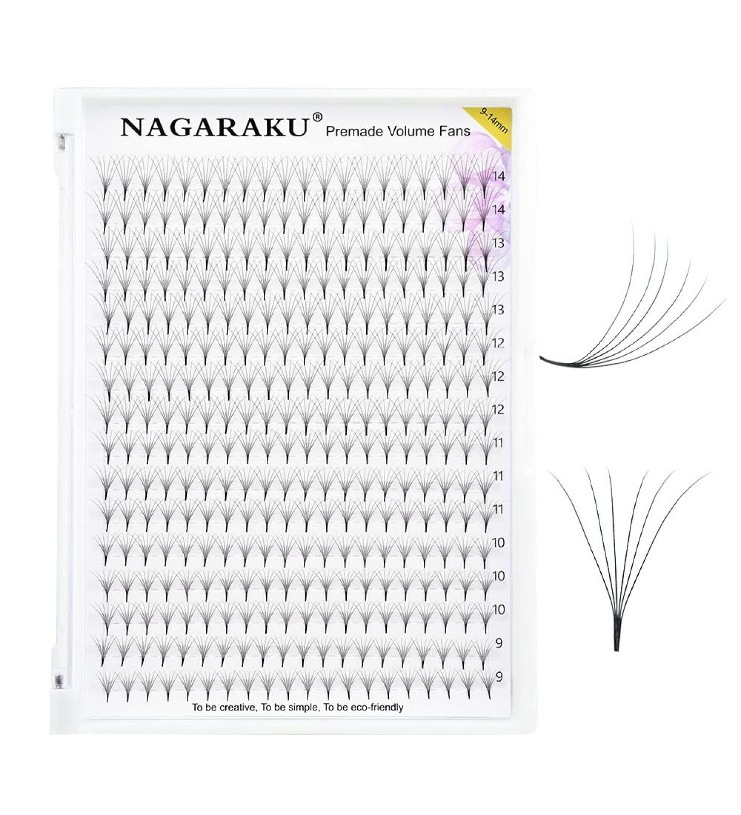 Buy Nagaraku Prefabricated Volume Eyelash Extensions - 320pcs 6D C Curl 15mm | High-Quality Premade Fans for Gorgeous Lashes - Buy Online on GoSupps.com