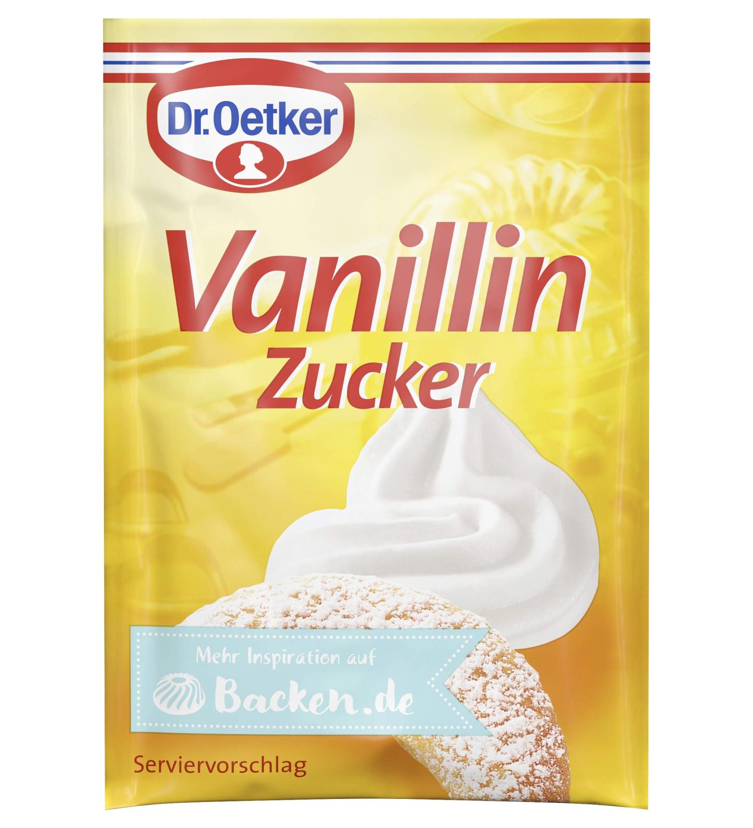 Dr. Oetker Vanillinzucker - 10 x 8g Vegan Sugar with Vanillin for Baking & Desserts | 80g Pack - Buy Online on GoSupps.com