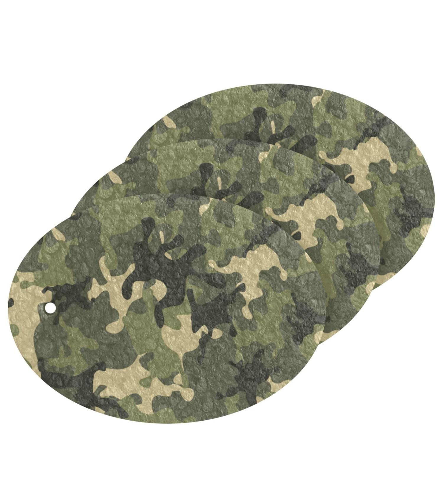3-Pack Cleaning Kitchen Sponges Oval Camouflage Modern Gree Kitchen Cellulose Dishwashing Wood Pulp Cotton - Buy Online on GoSupps.com