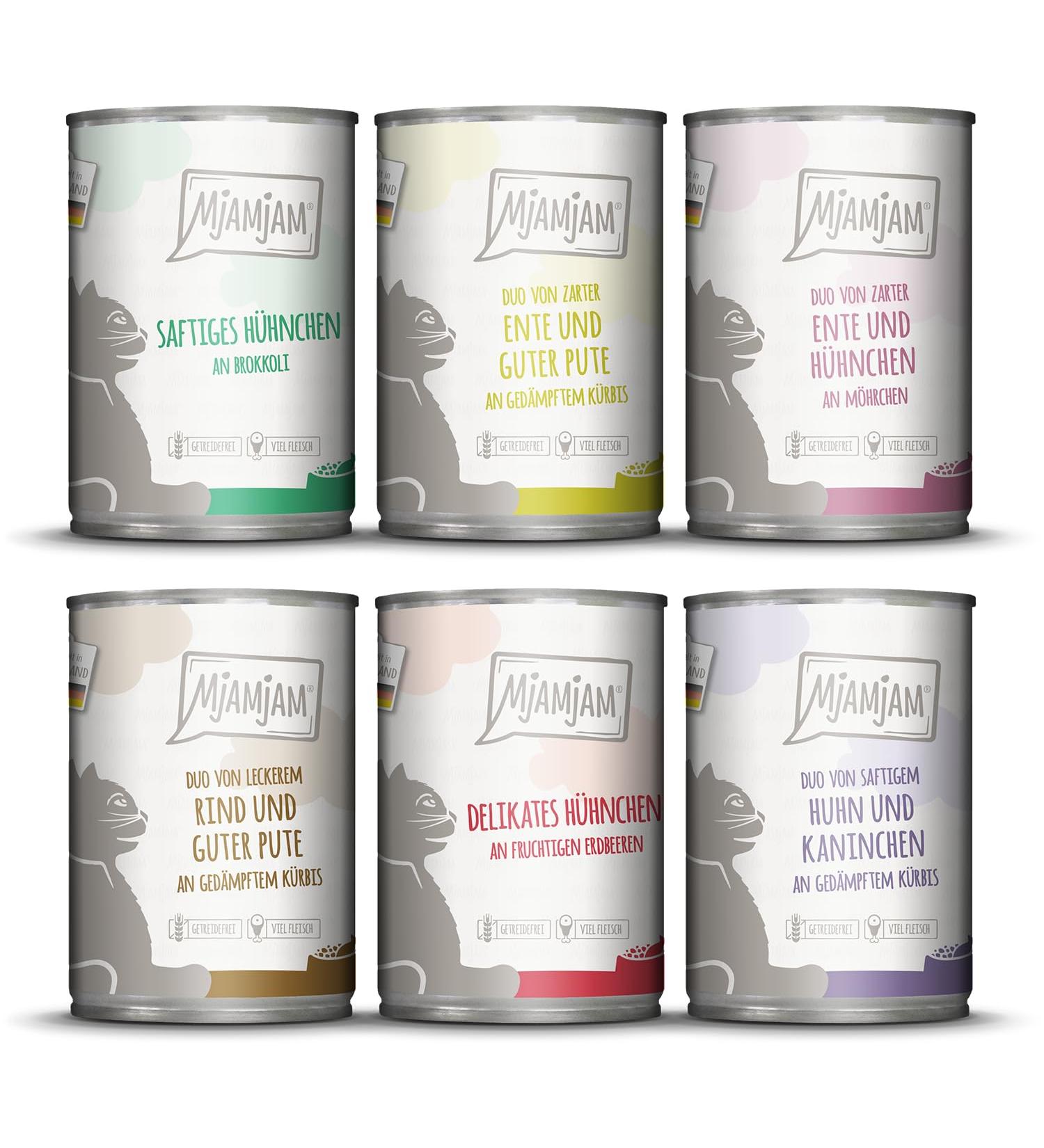 Mjamjam Premium Grain-Free Wet Cat Food - Mix Package 6 x 400g | Extra Meat for Cats - Shop Internationally! - Buy Online on GoSupps.com