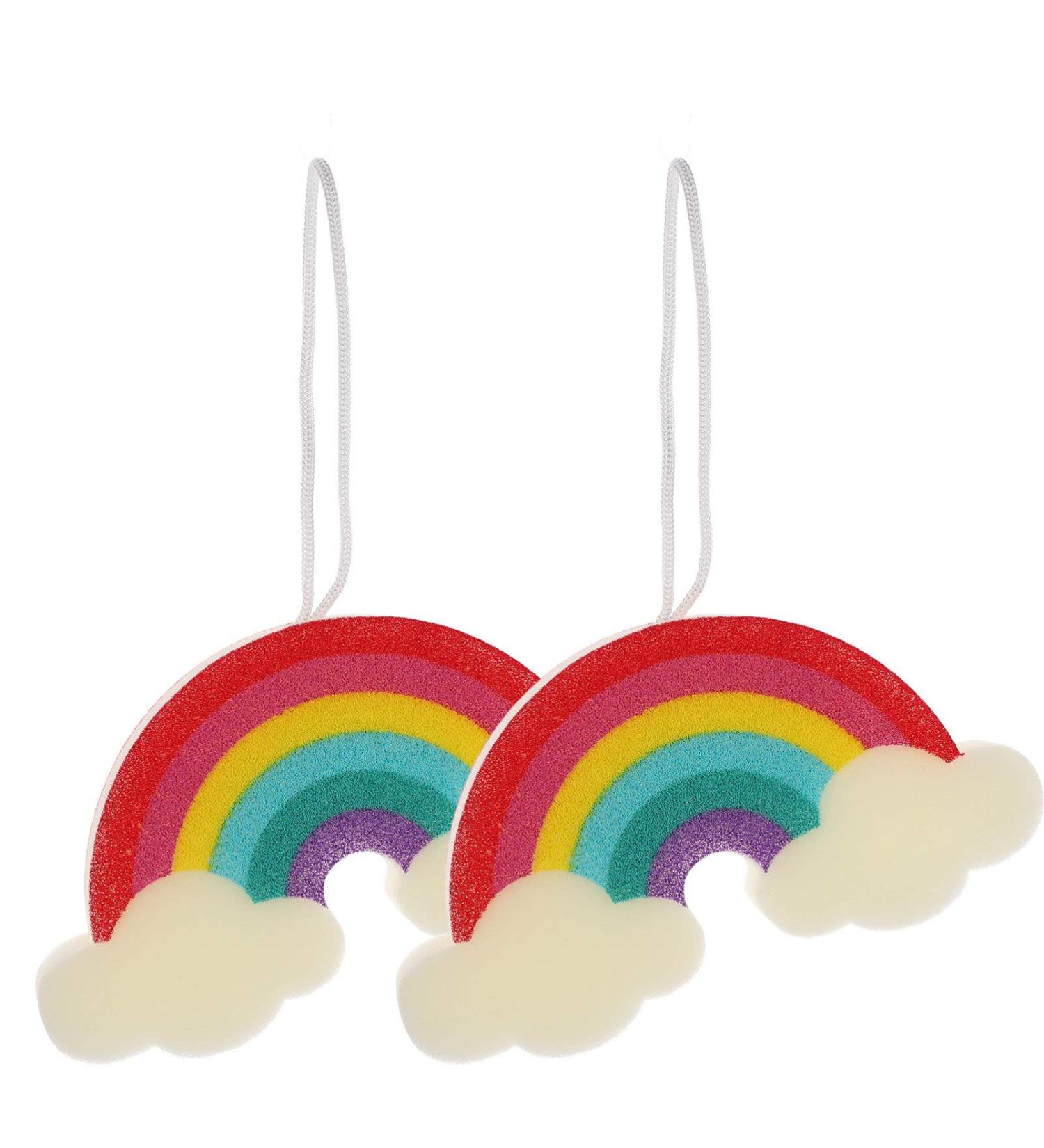Frcolor 2pcs Kids Bath Sponge Balls - Super Absorbent Rainbow Shower Cleaners for Toddlers & Children | Body Peeling Spa Essentials - Buy Online on GoSupps.com