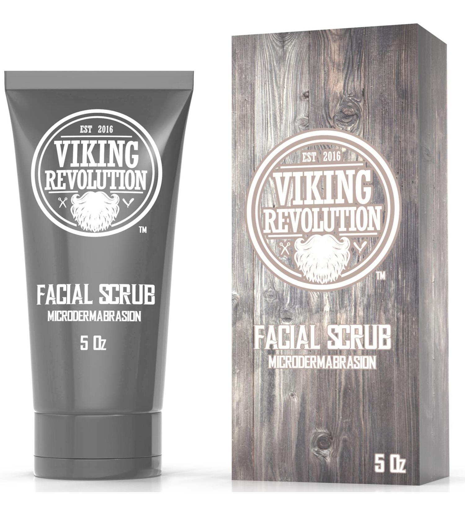 Viking Revolution - Face Scrub - Microdermabrasion Mens Face Wash - Facial Cleanser for Exfoliating Cleansing Removing Blackheads Acne Ingrown Hairs - Face Wash Men - 30 ml Facial Scrub - Buy Online on GoSupps.com