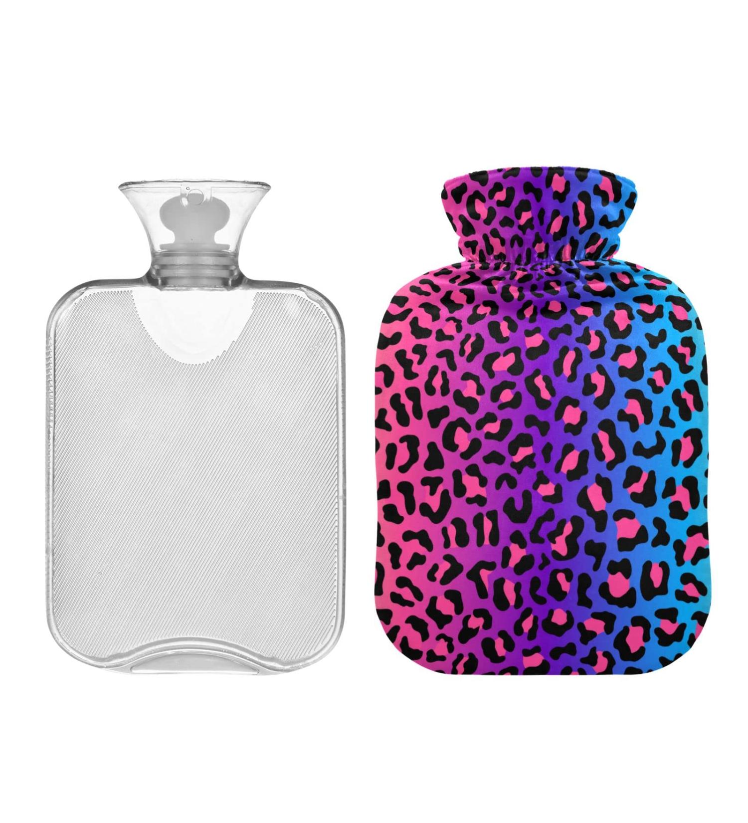 Hot Water Bottle 2L with Cover | Rainbow Leopard Cheetah Pain Relief | Winter Hand & Feet Warmer - Buy Online on GoSupps.com
