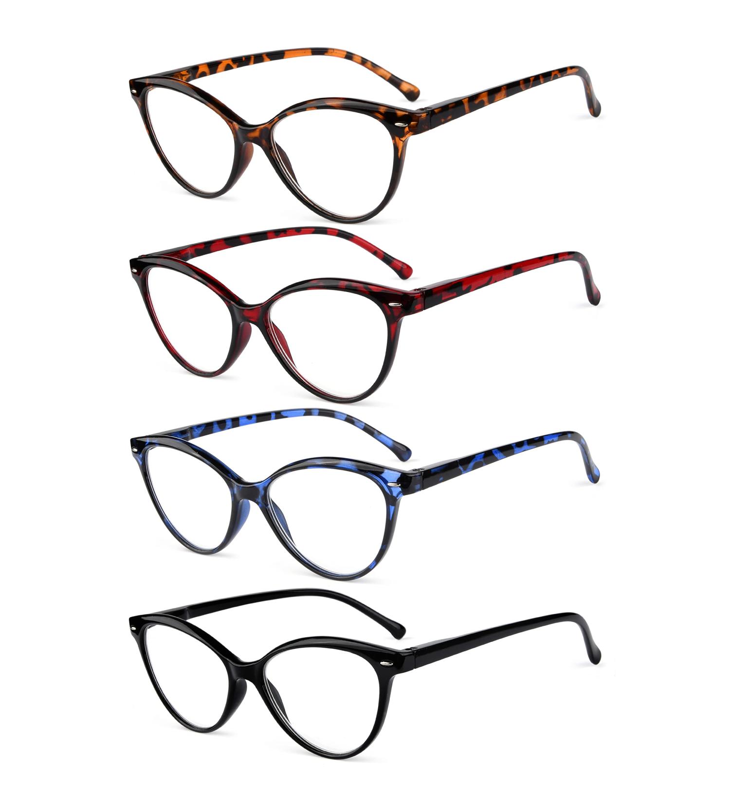 Eyekepper 4-Pack Cateye Reading Glasses for Women +2.00 - Stylish & Colorful 2.0x Readers - International Shipping Available - Buy Online on GoSupps.com