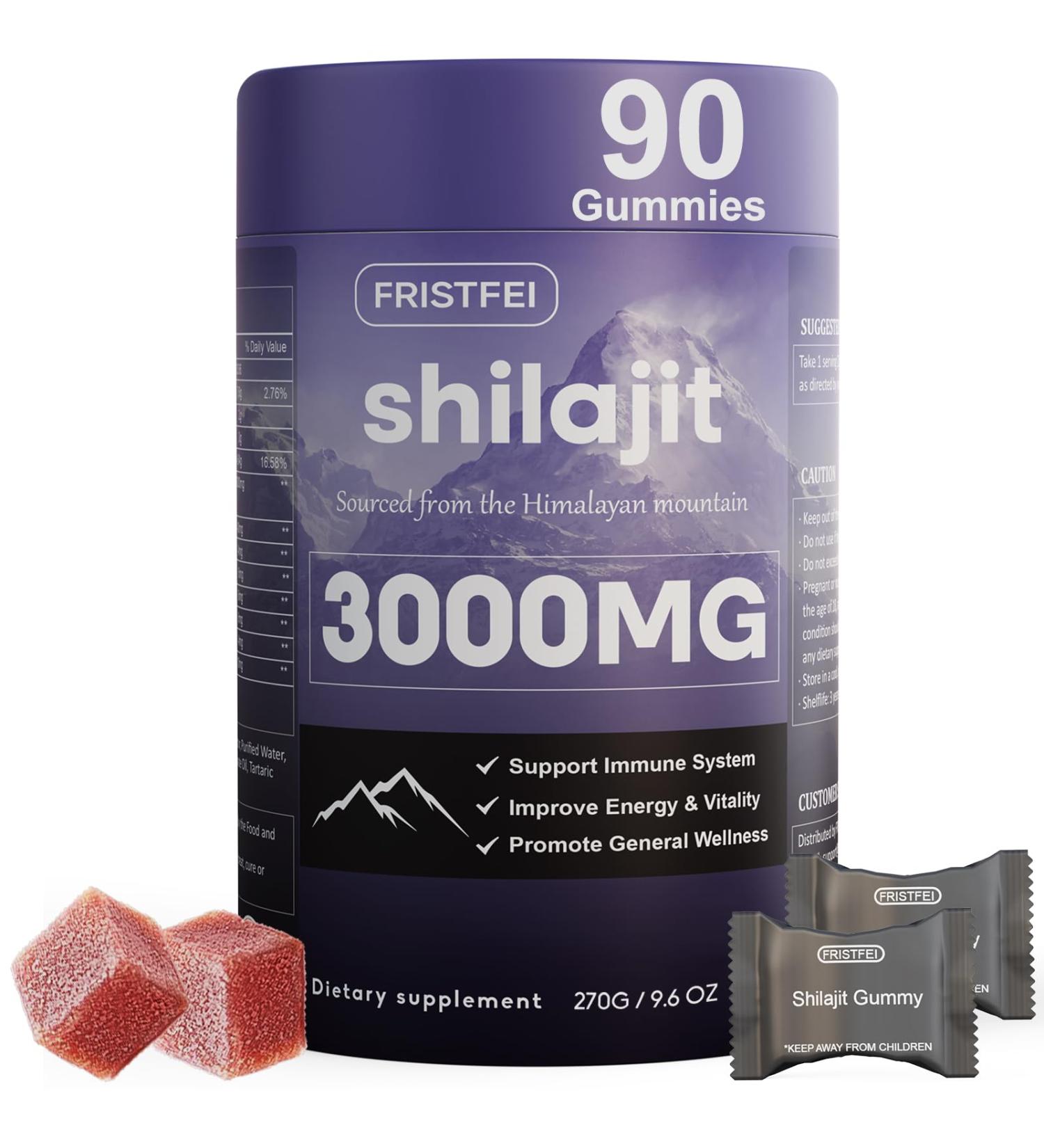 Pure Himalayan Shilajit Gummies for Men & Women - 100% Natural & Organic | 85+ Trace Minerals & Fulvic Acid | 90 Count | Individually Packaged 90 Count (Pack of 1) - Buy Online on GoSupps.com
