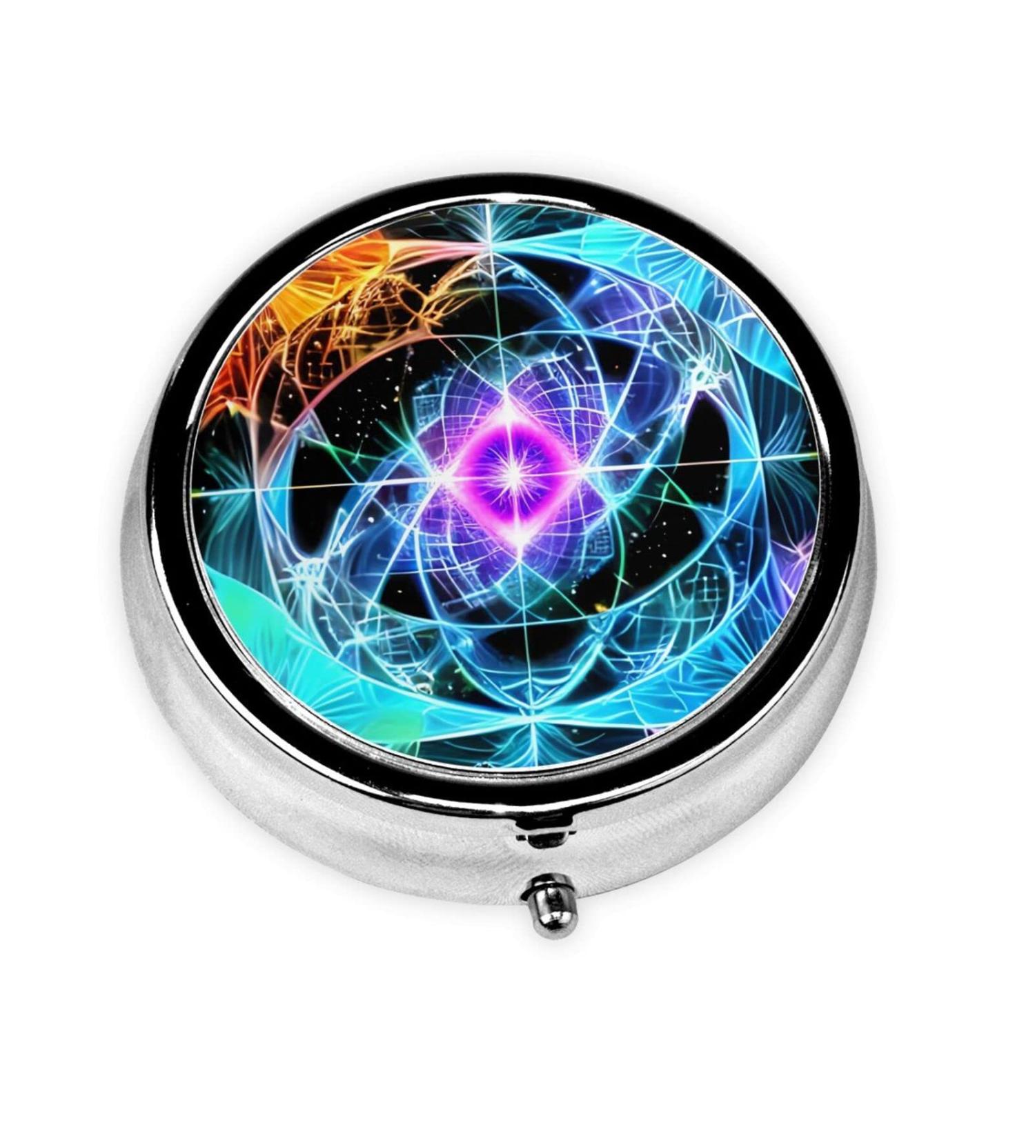 Eight Dimensional Spaceround Pill Box - 3 Compartment Portable Travel Organizer for Easy Medication Management - Buy Online on GoSupps.com