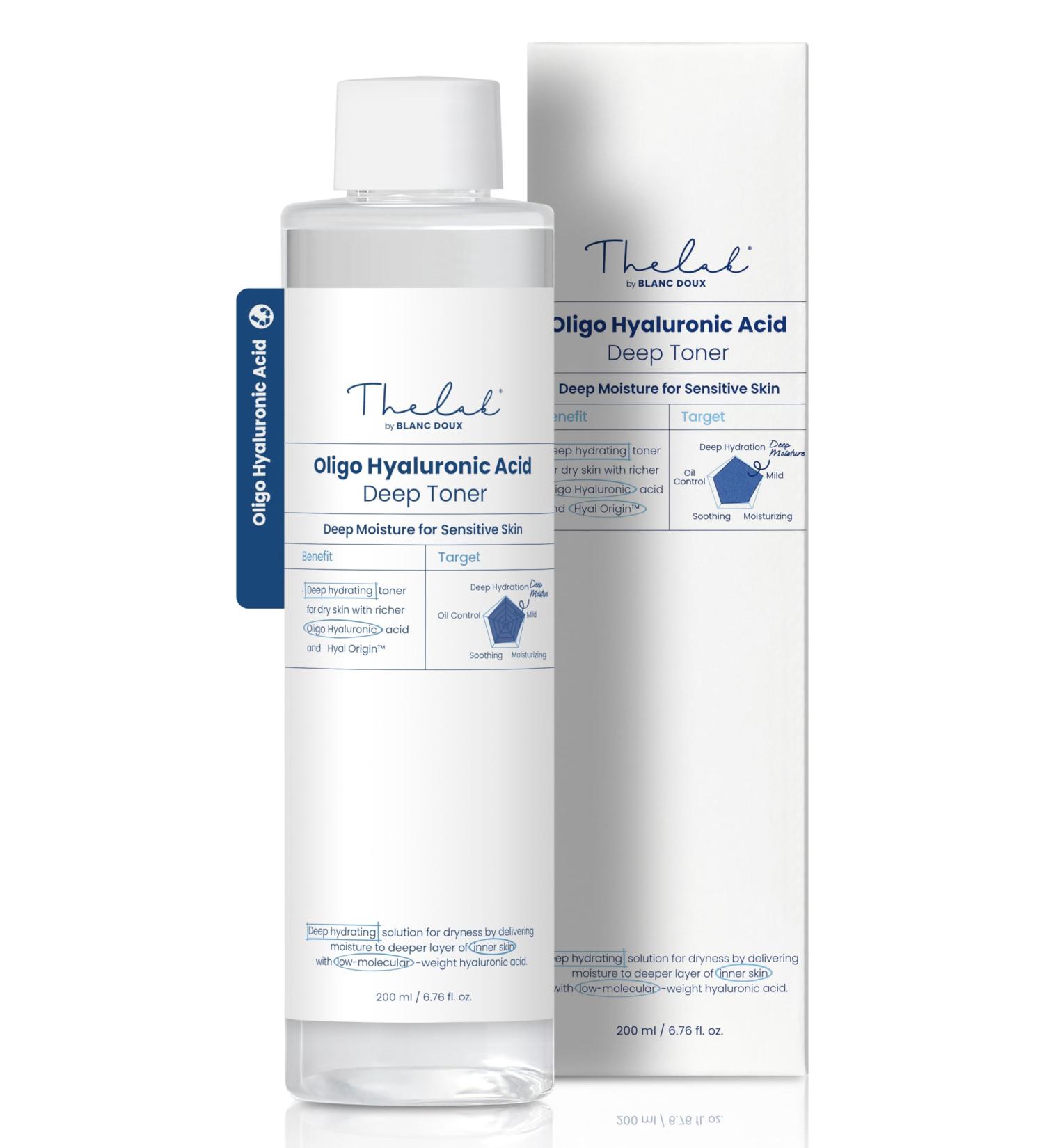 Buy THE LAB BY BLANC DOUX Oligo Ultra-Low Molecular Hyaluronic Acid Toner - Vegan & Hypoallergenic Deep Moisture for Sensitive Skin | 6.76 Fl Oz - Buy Online on GoSupps.com