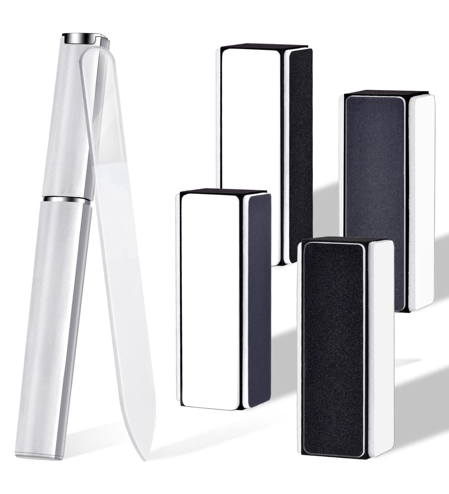TsMADDTs Shine Nail Buffers Blocks 4-Way Glass Nail File and Buffer Block Set - 5pcs Manicure Tools - Buy Online on GoSupps.com