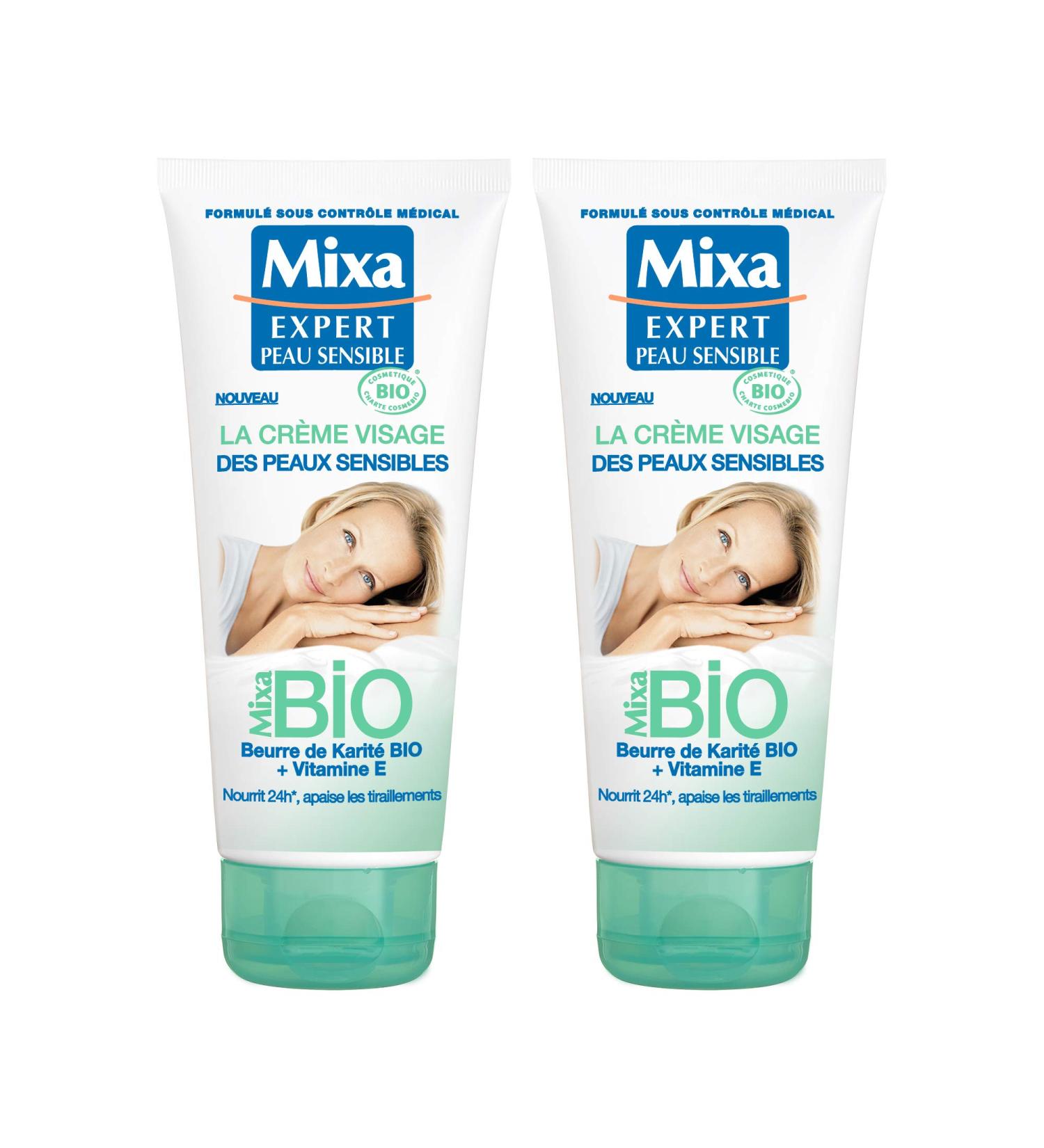 Mixa BIO - Face Cream for Sensitive Skin - 100 ml - Pack of 2 - Buy Online on GoSupps.com