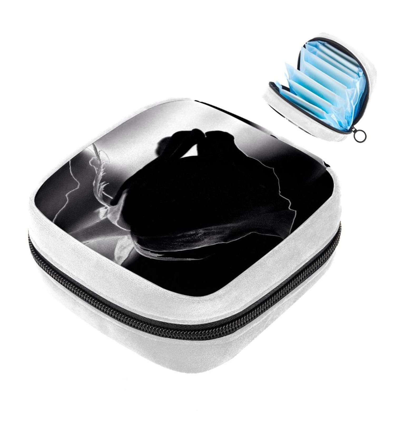 GIAPB Sanitary Napkin Storage Bag Period Bag Tampon Bag Makeup Bag Pad Pouch Black Rose Color1834 - Buy Online on GoSupps.com