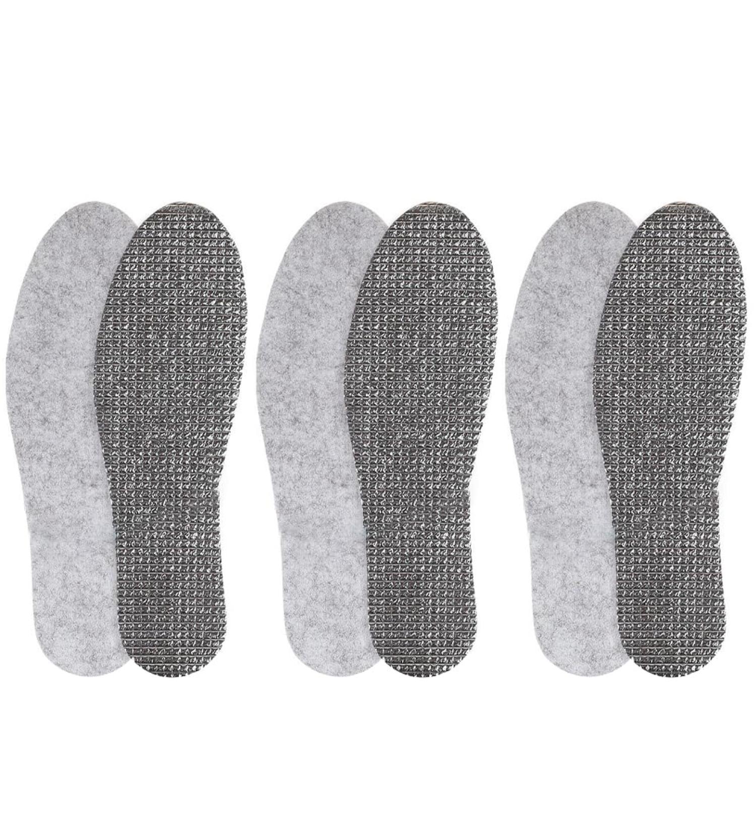 Warm Lambs Wool Insoles 3 Pairs Unisex Memory Foam Foot Comfort | Double-Sided Aluminum Foil & Non-Woven Fabric - Buy Online on GoSupps.com