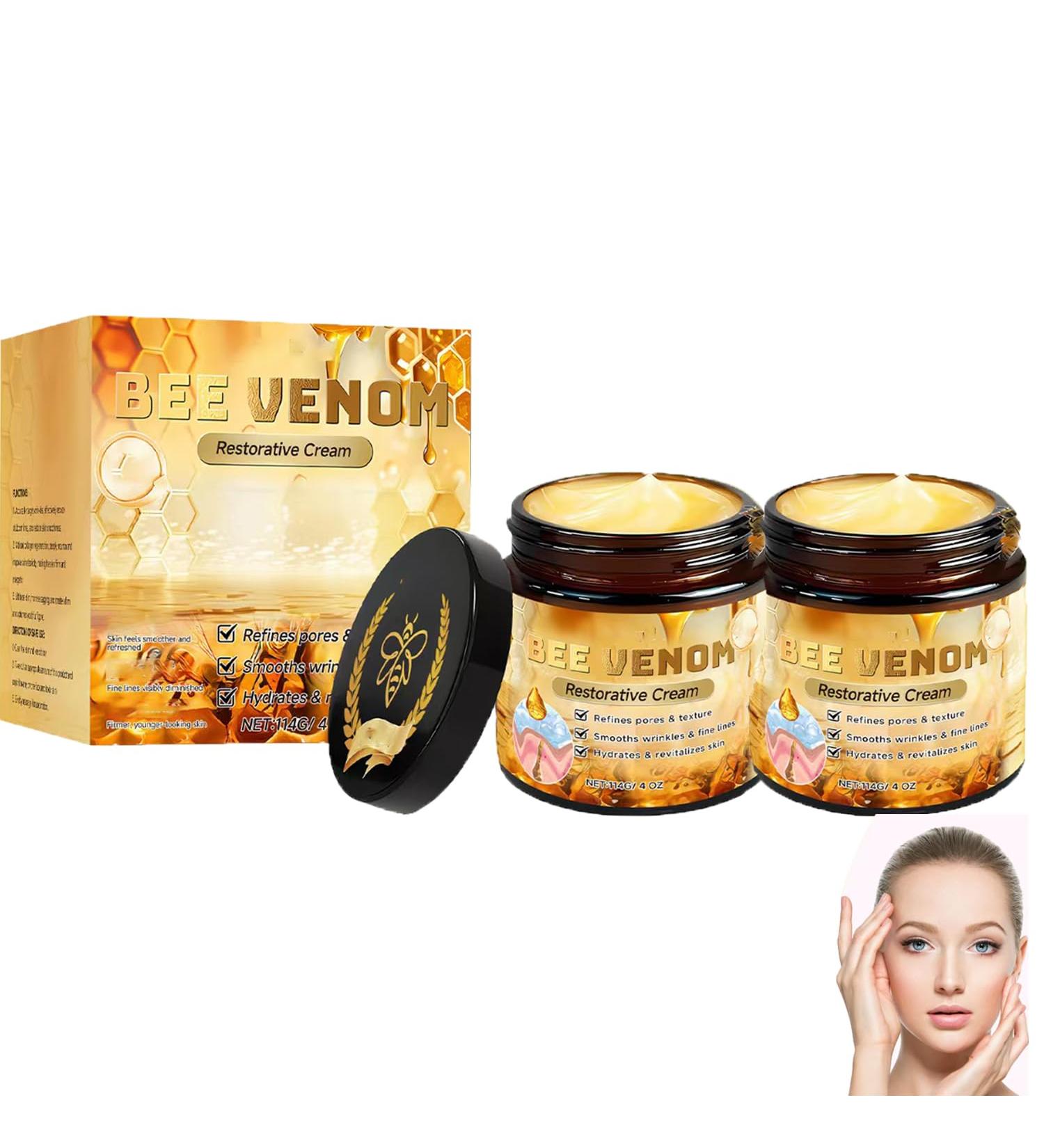  Sgjwyc Set of 2 bee venom skin care creams complete anti-wrinkle cream moisturizing skin firming reduces wrinkles and fine lines - Buy Online on GoSupps.com